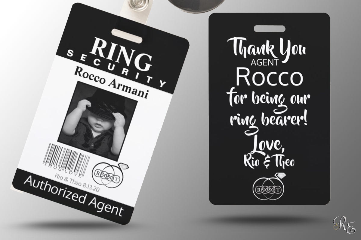 Ring Bearer security agent photo badges