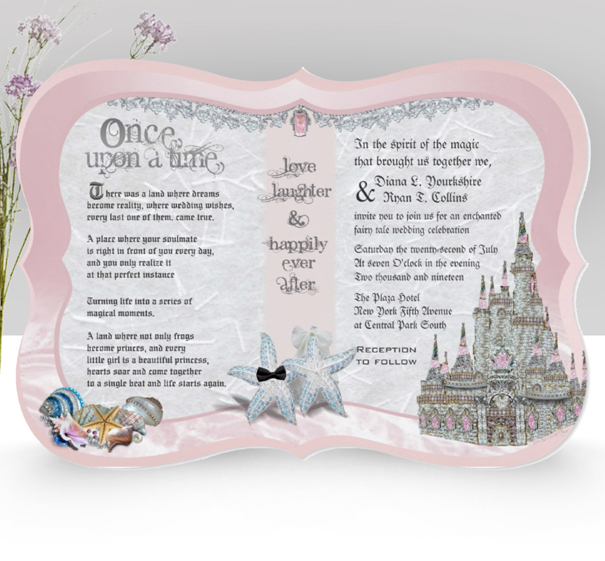 once upon a time fairytale wedding invitations