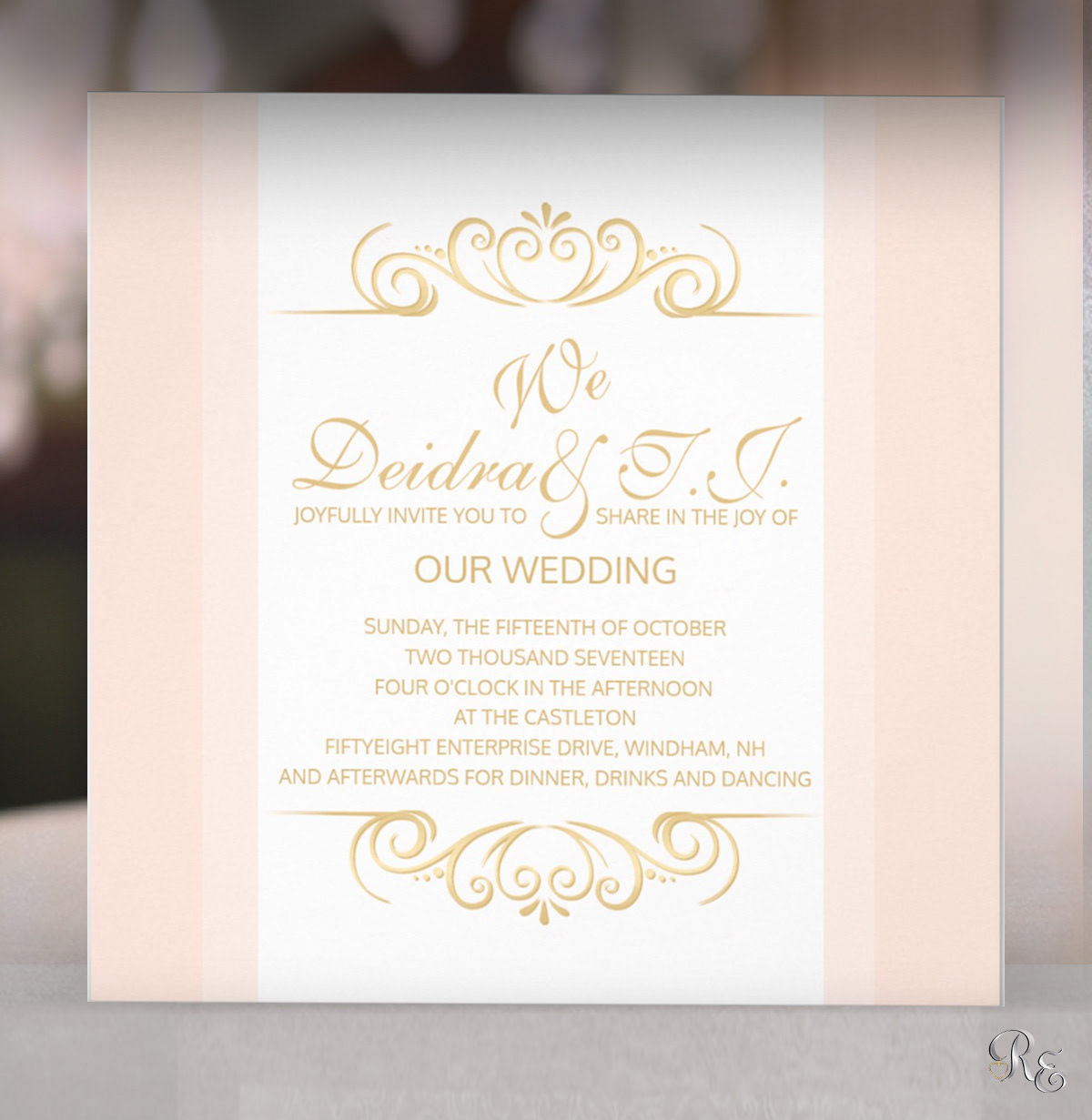 Rose Gold and Blush Invitation