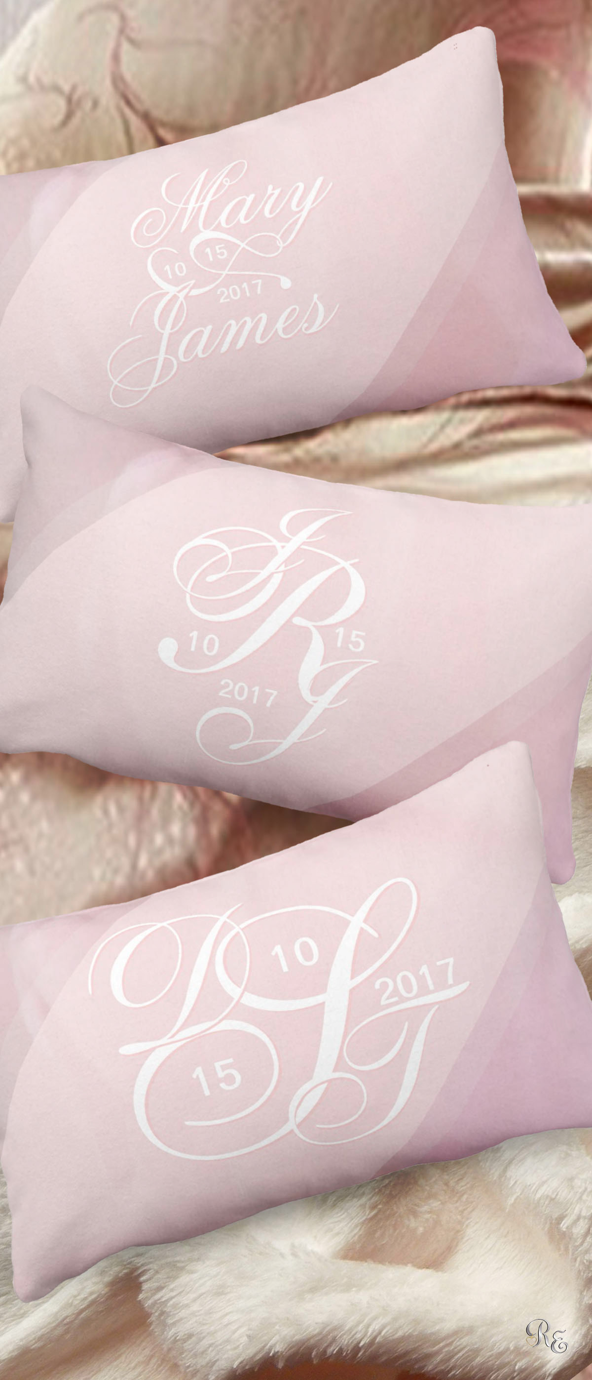 Blush Monogram Pillows