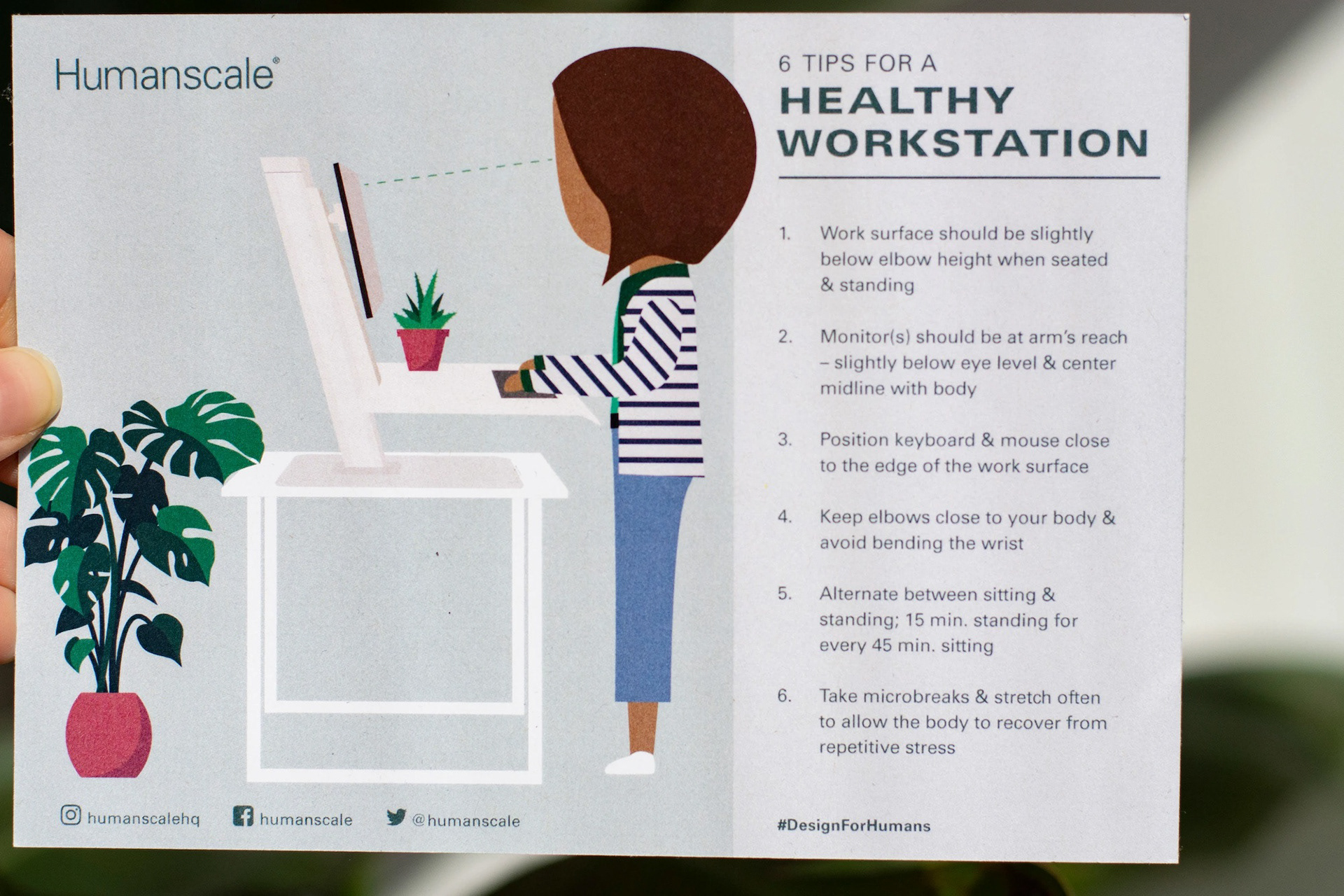 Humanscale Ergo Tips Card