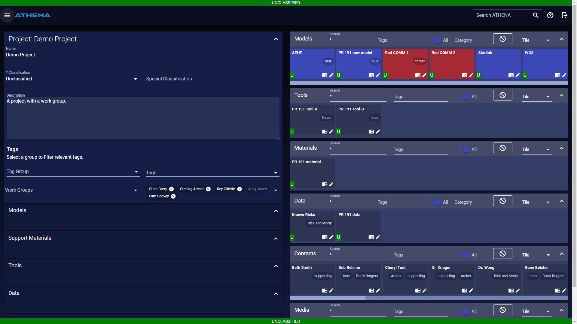 Drag-and-drop user interface with a builder template on the left and workspace on the right, loading palettes of different database types