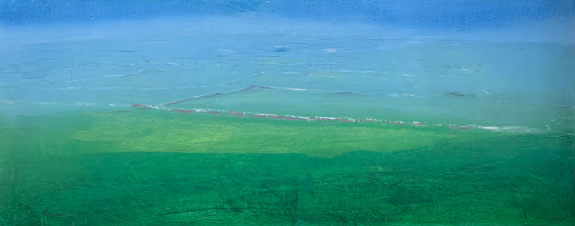 S.Chessari - Raggio di luce degli Iblei- Olio su tavola - 100x40cm
