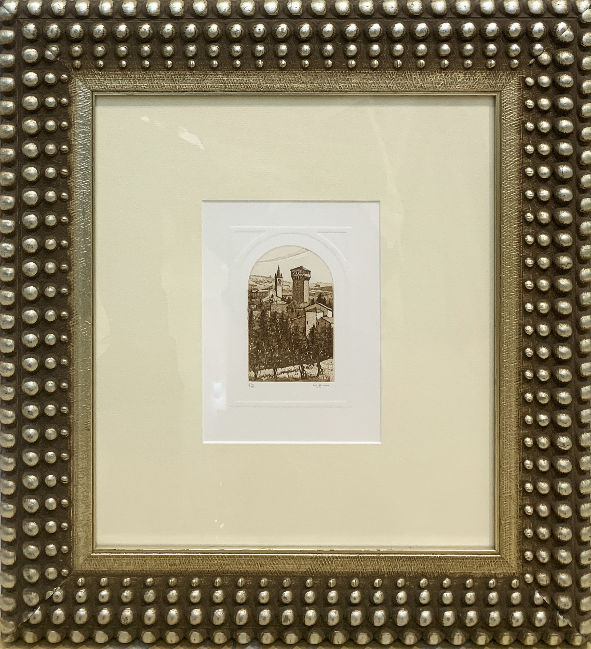 G.Ferrari - incisione 15x21cm - mis. est. cornice 49x56cm 