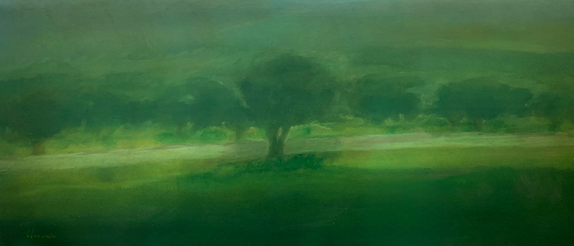 S.Chessari - Verde Ibleo III - Olio su tela - 100x50cm