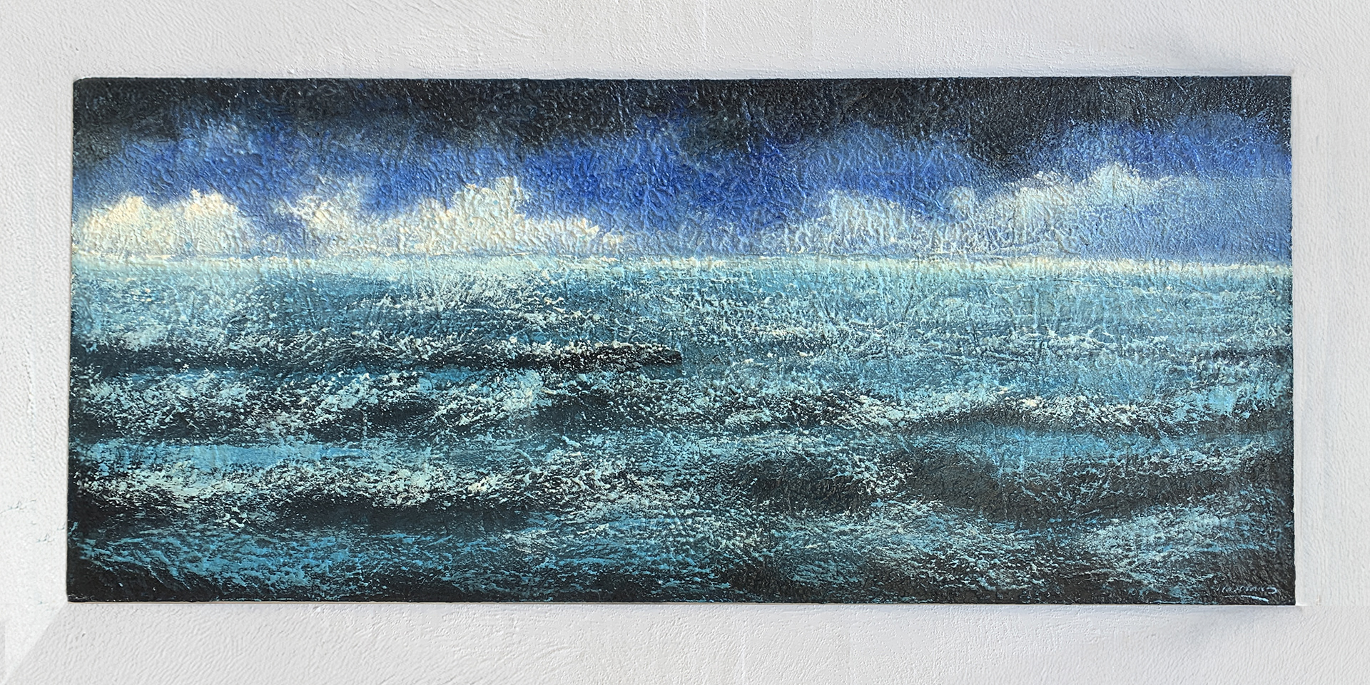 M.Devans - Tecnica mista su pannello in fibra di legno - 110x47cm - mis. est. cornice: 125x65