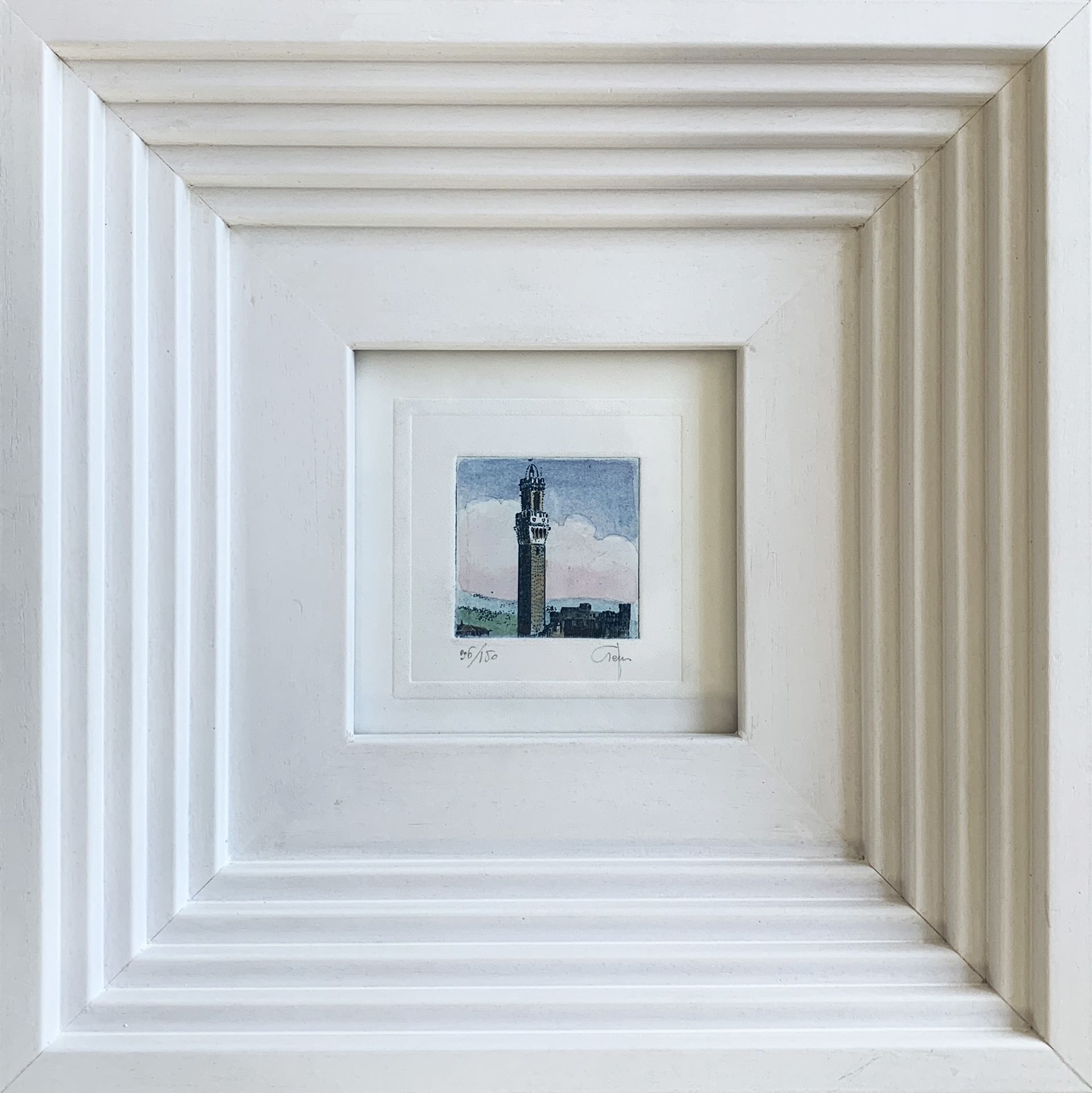 G.Ferrari - incisione 6x6cm - mis. est. cornice 21x21cm 