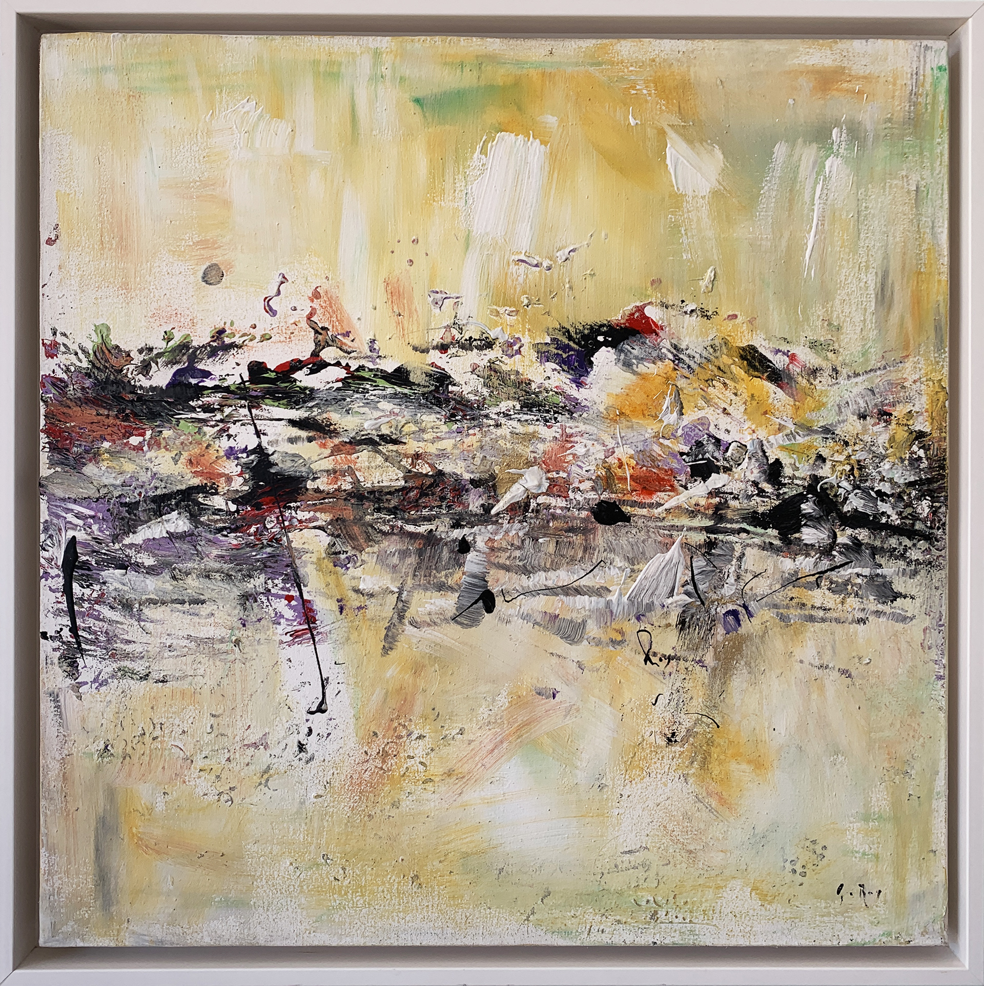 G.Rey -  acrilico smalti su tela - 50x50cm - mis. est. cornice: 54x54cm