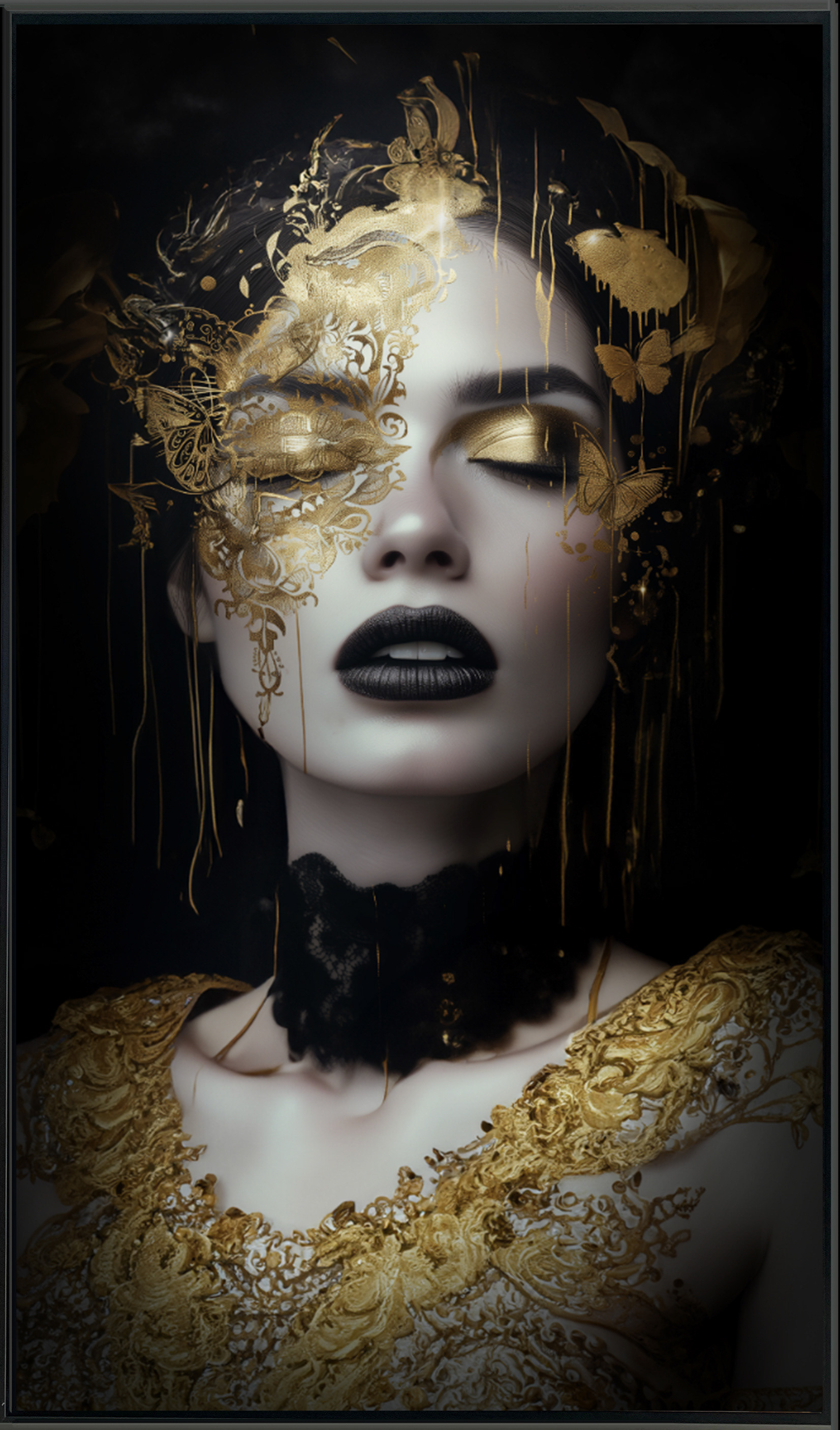 Golden Woman - Serigrafia - 85x150cm - mis. est. cornice 90x155cm 