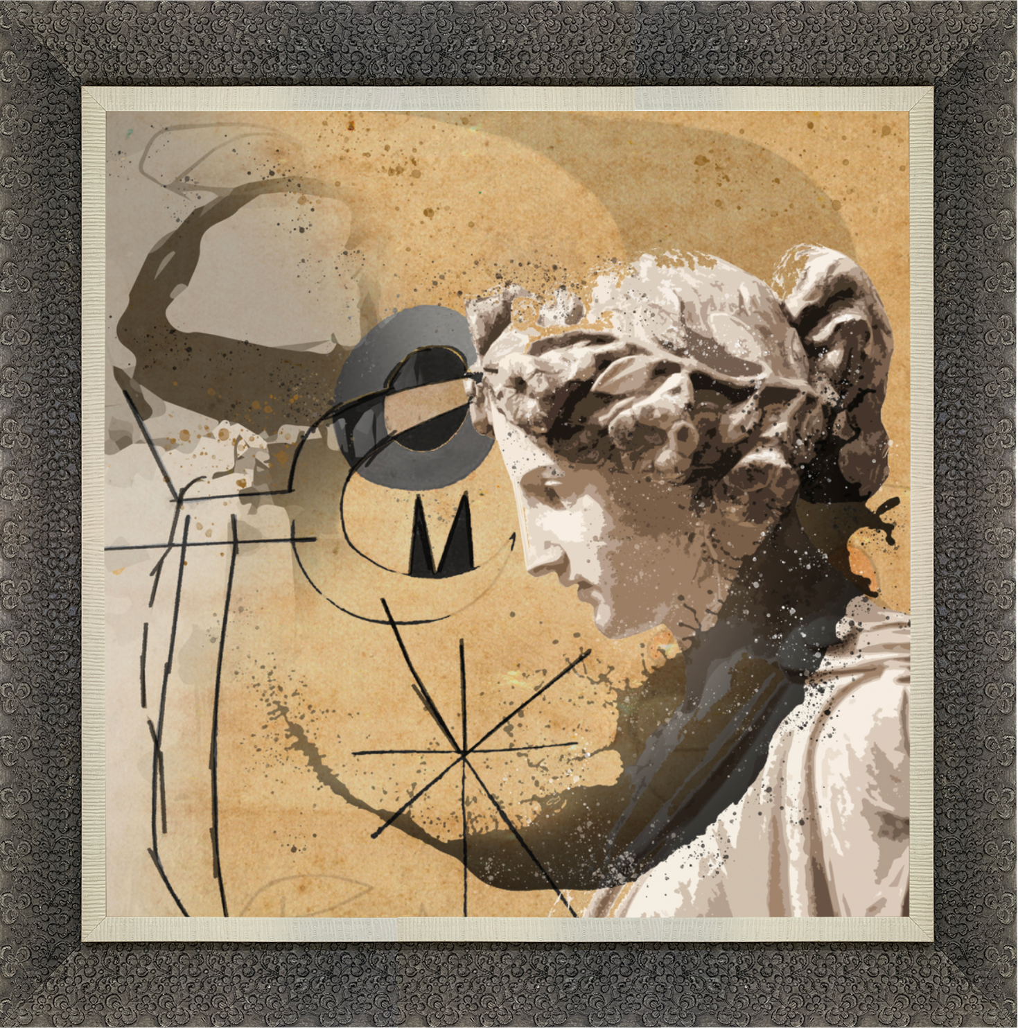 A.Migheli - serigrafia 120x120cm - mis. est. cornice 140x140cm