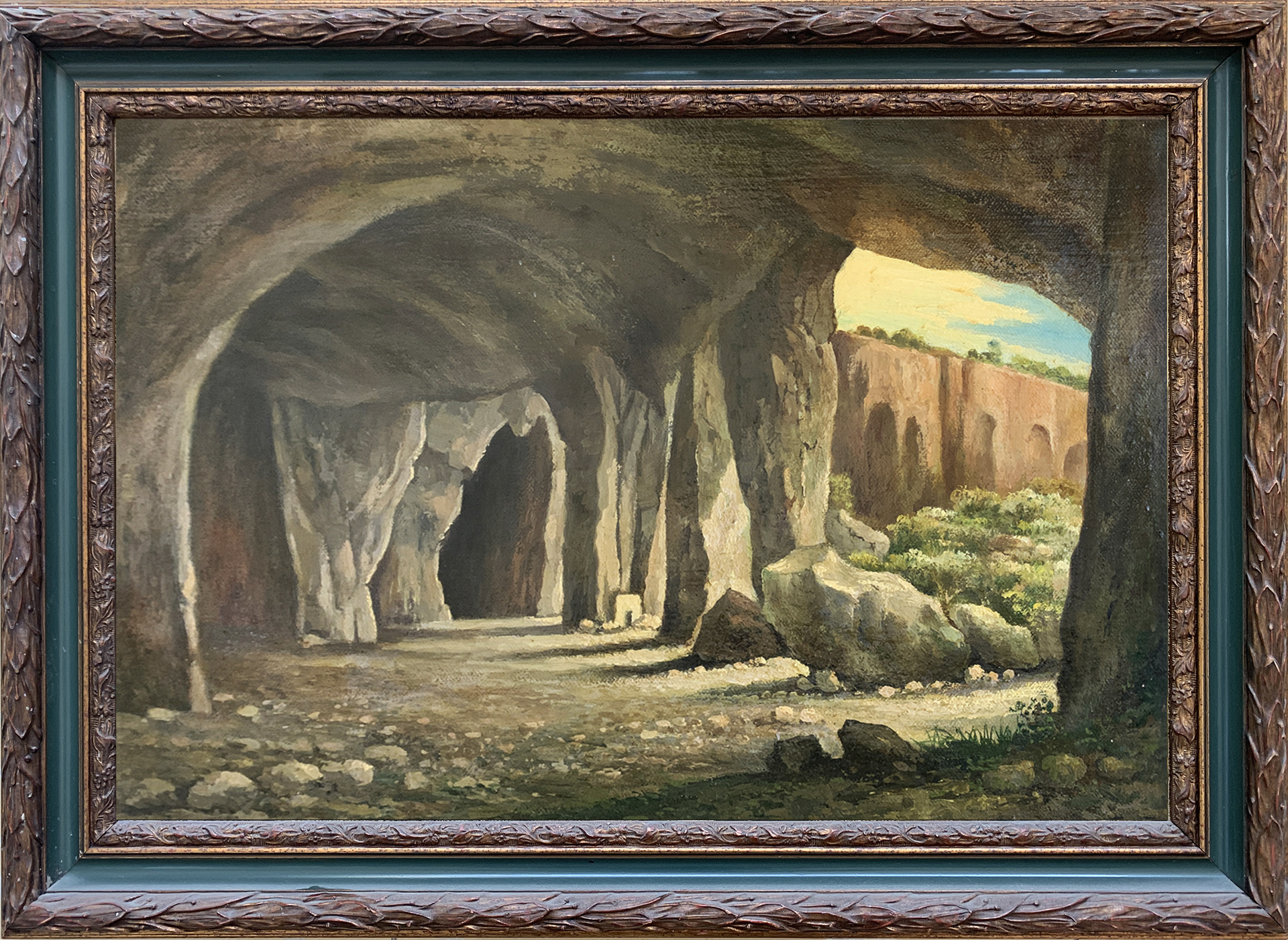 V.Giugliano - Veduta di Siracusa - Olio su Tela - 60x40cm - mis. est. cornice: 56x50cm