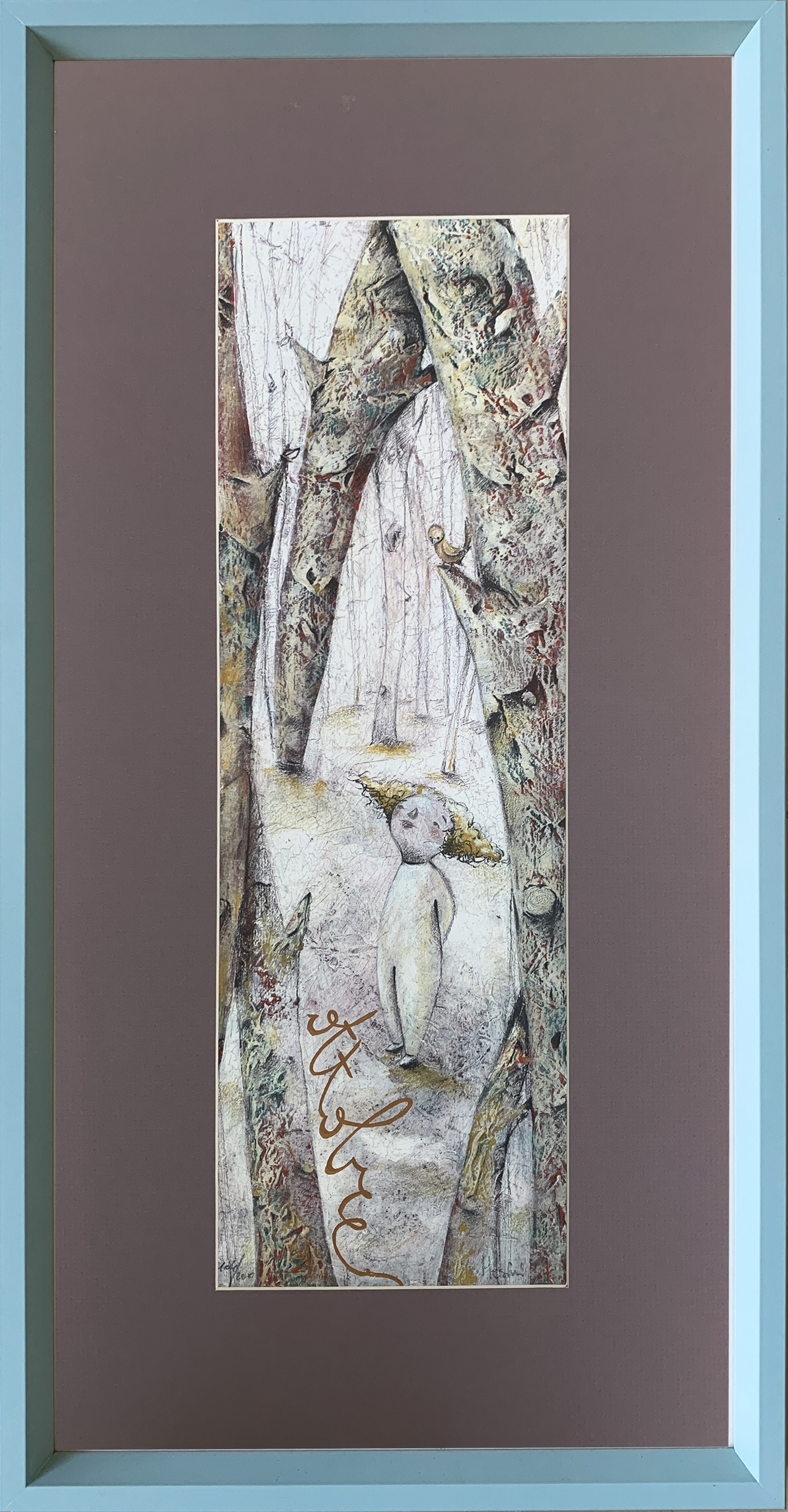 M.Mesini - Ottobre - litoserigrafia 15x45cm - mis. est. cornice 31x61cm 