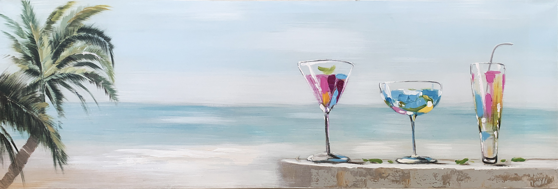 L22 - Opera ritoccata a mano su tela - 120x41cm