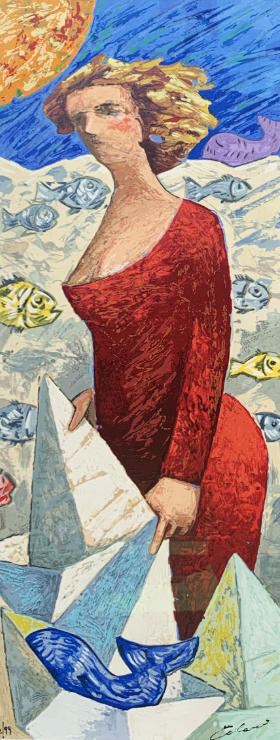 G.Talani - serigrafia 55x24cm - mis. est. cornice 72x39cm