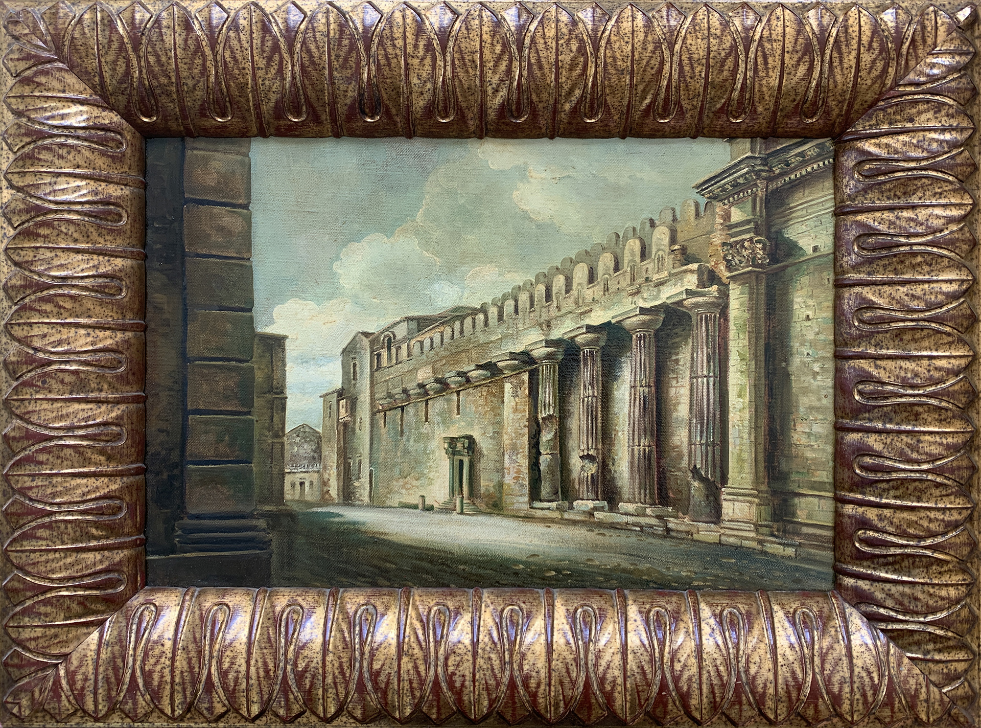 V.Giugliano - Veduta di Siracusa - Olio su Tela - 60x40cm - mis. est. cornice: 80x60cm