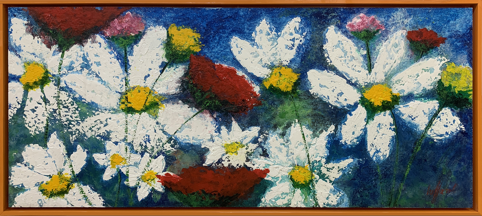 M.Luffarelli - Tecnica mista - tela su supporto ligneo - 133x55cm - mis. est. cornice: 143x65cm