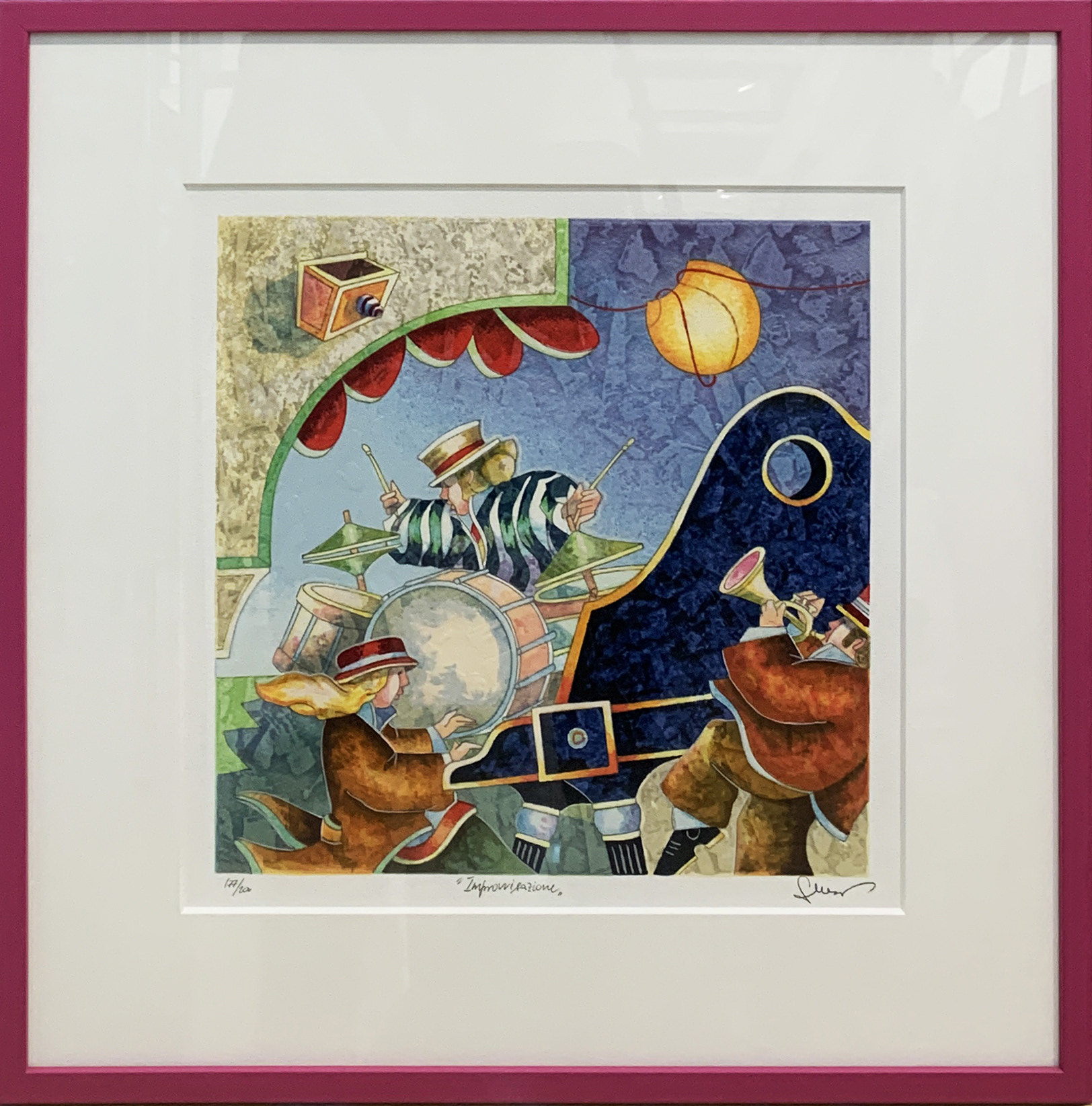 F.Nesi - Improvvisazione - serigrafia 33x33cm - mis. est. cornice 50x50cm