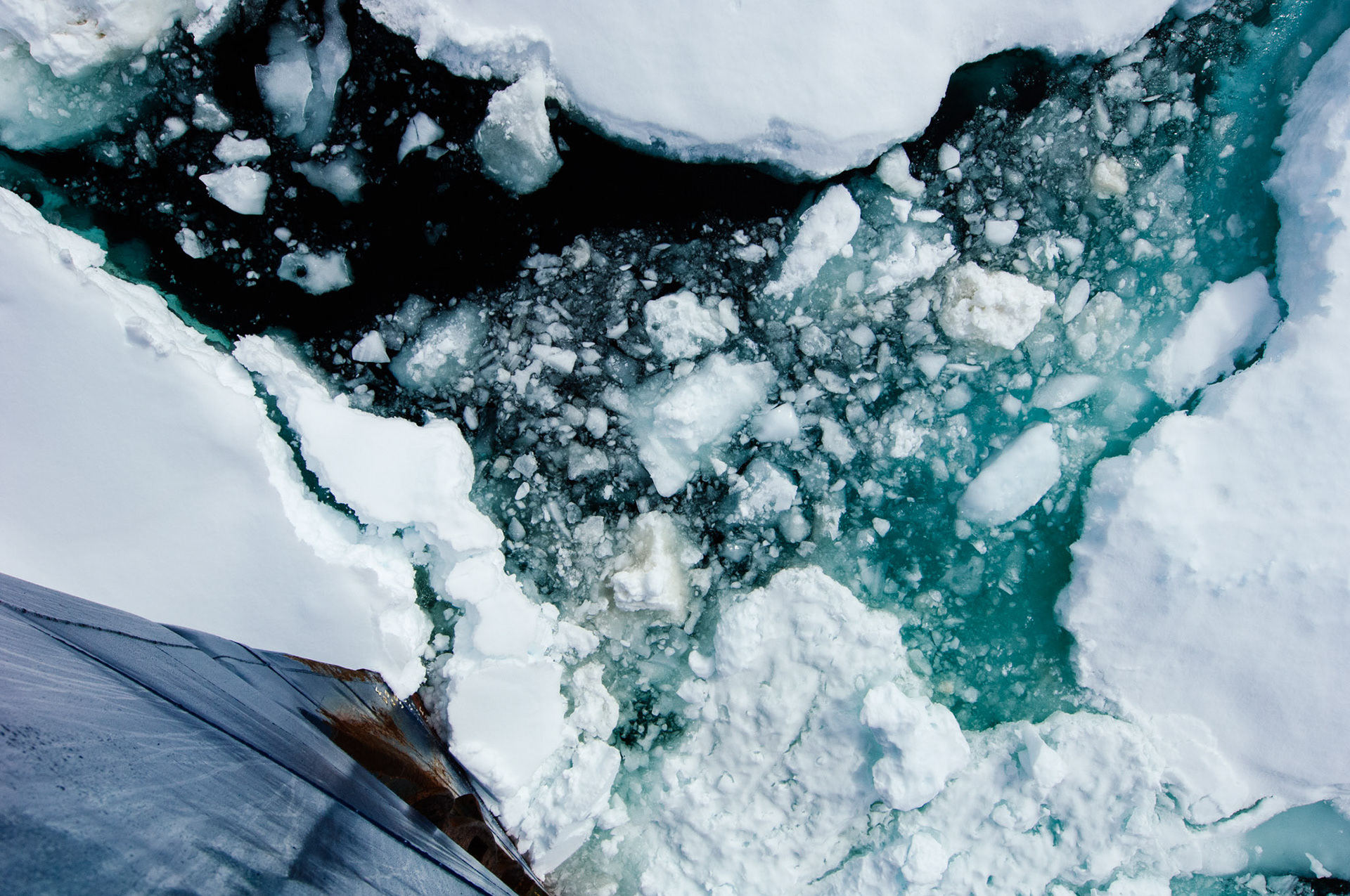 Pack ice breaks up in the Neumayer Channel, Antarctica