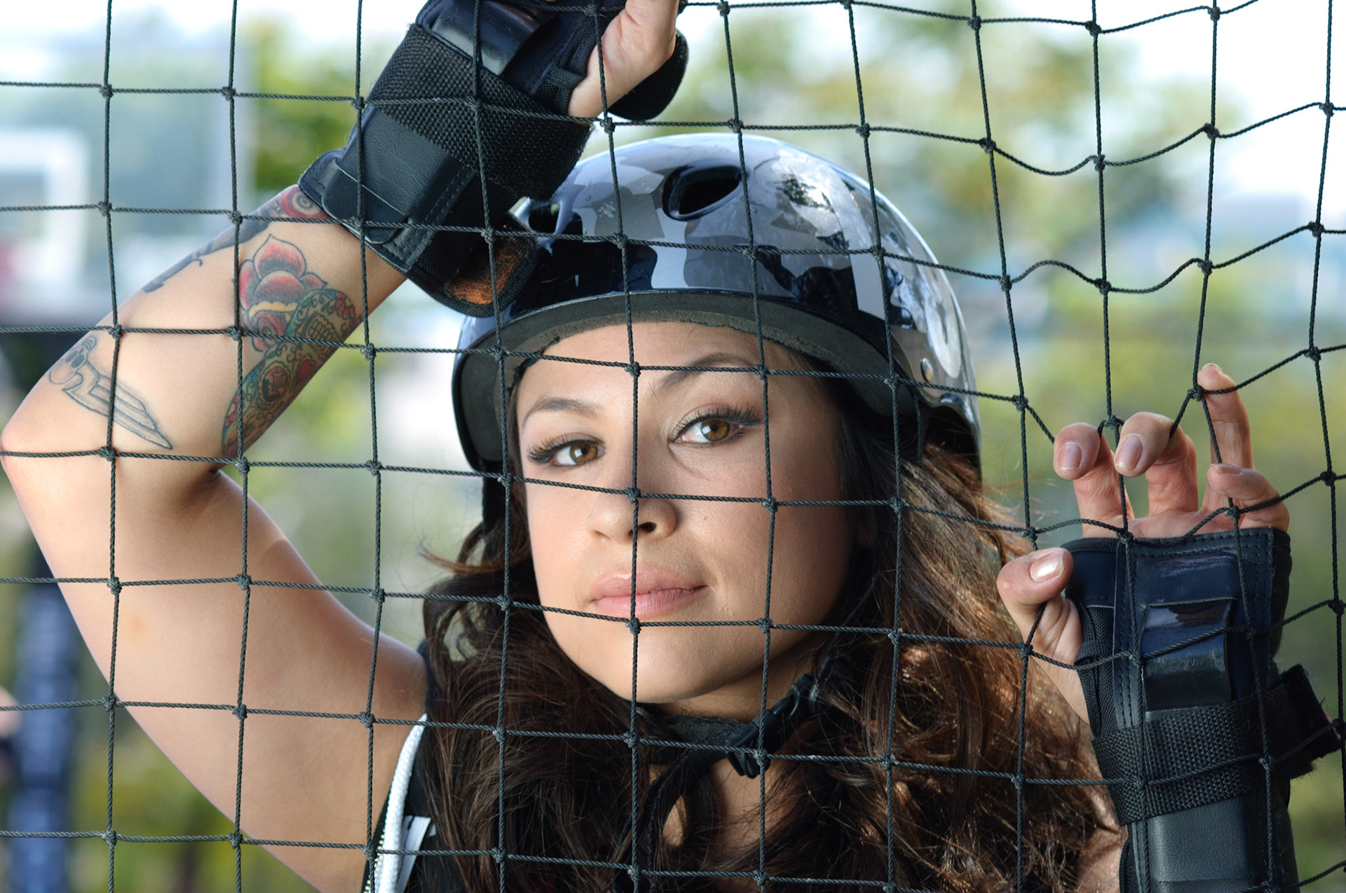 22 April 2011: Roller Derby competitor Bombshell Betty poses during a portrait session at the Crowne Plaza Irvine Hotel, in Irvine, CA.