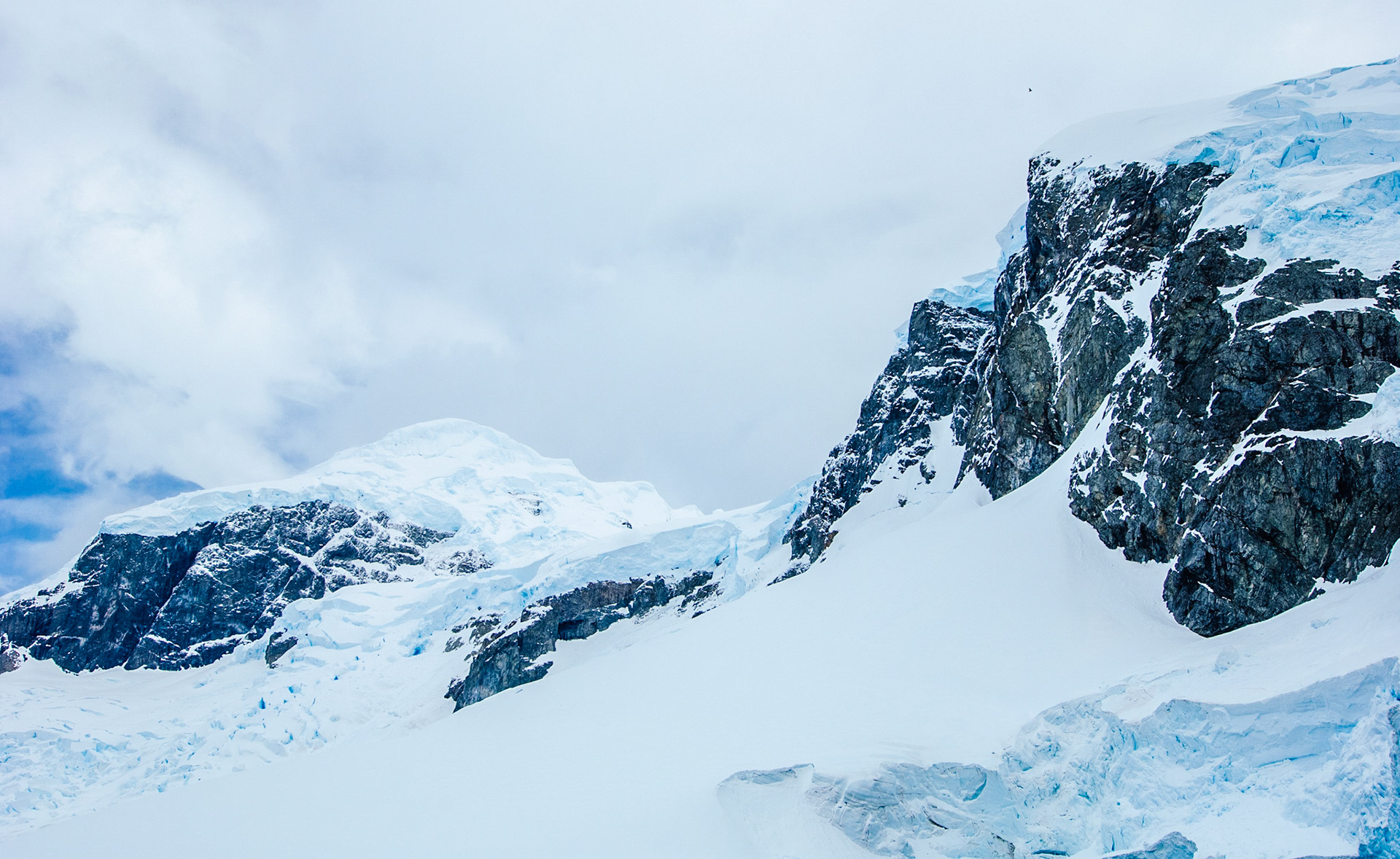 Snowy mountains near the Gerlache Strait, Antarctica