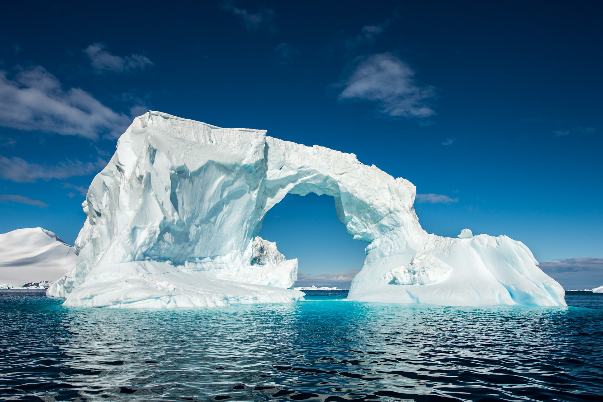 Iceberg arch near Astrolabe Island, Antarctica