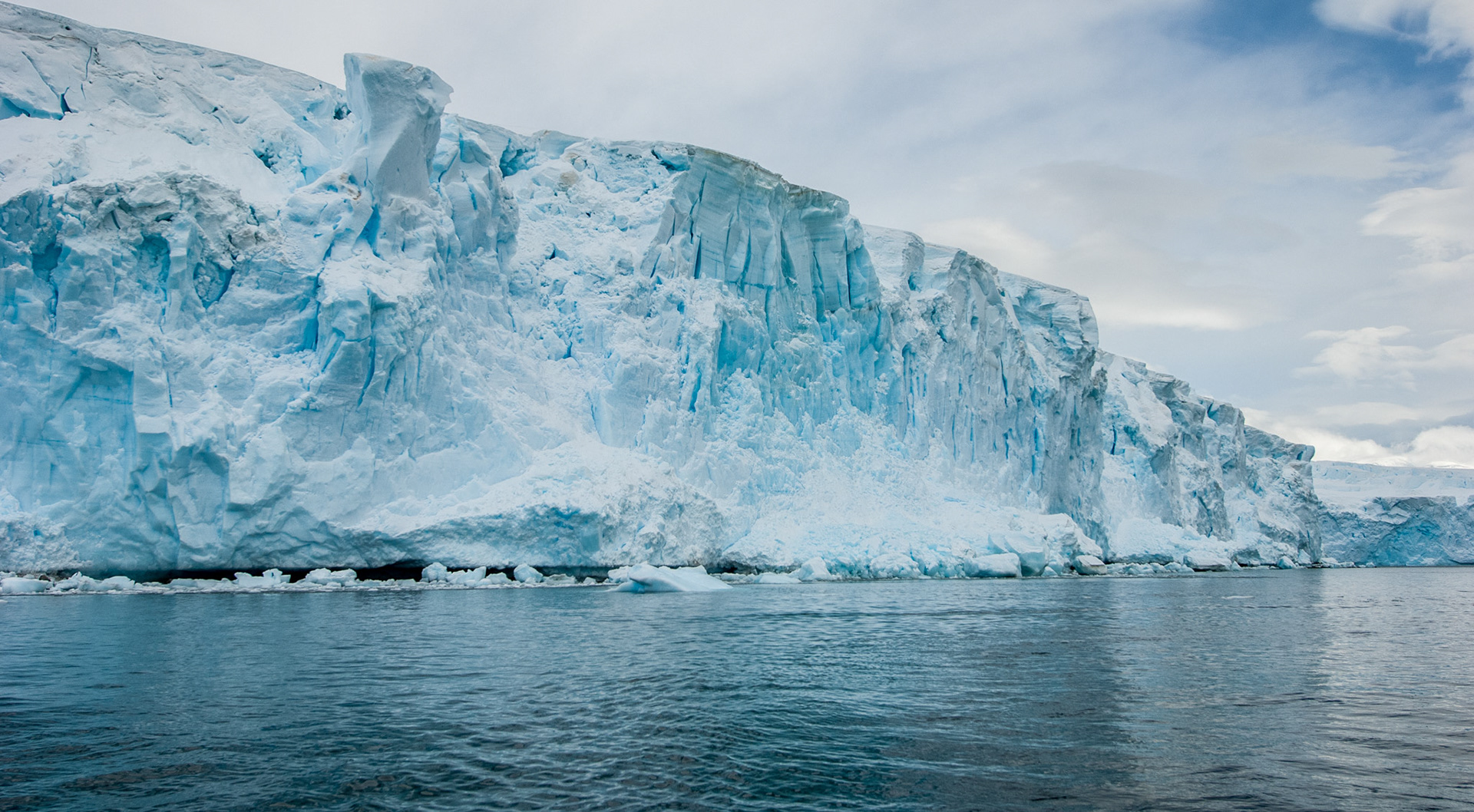 Glacial wall in the Gerlache Strait, Antarctica