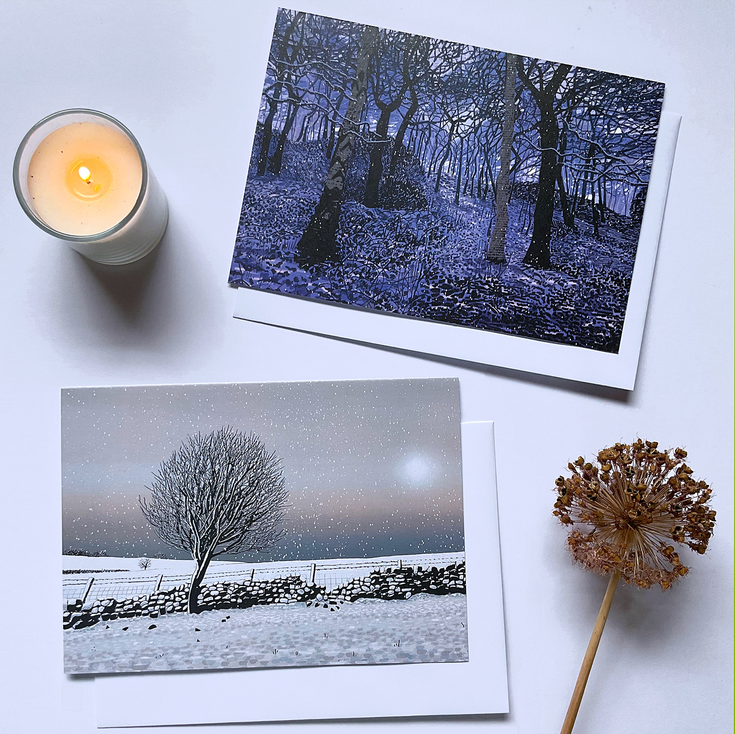 Woodland Snowfall and Snow Tree