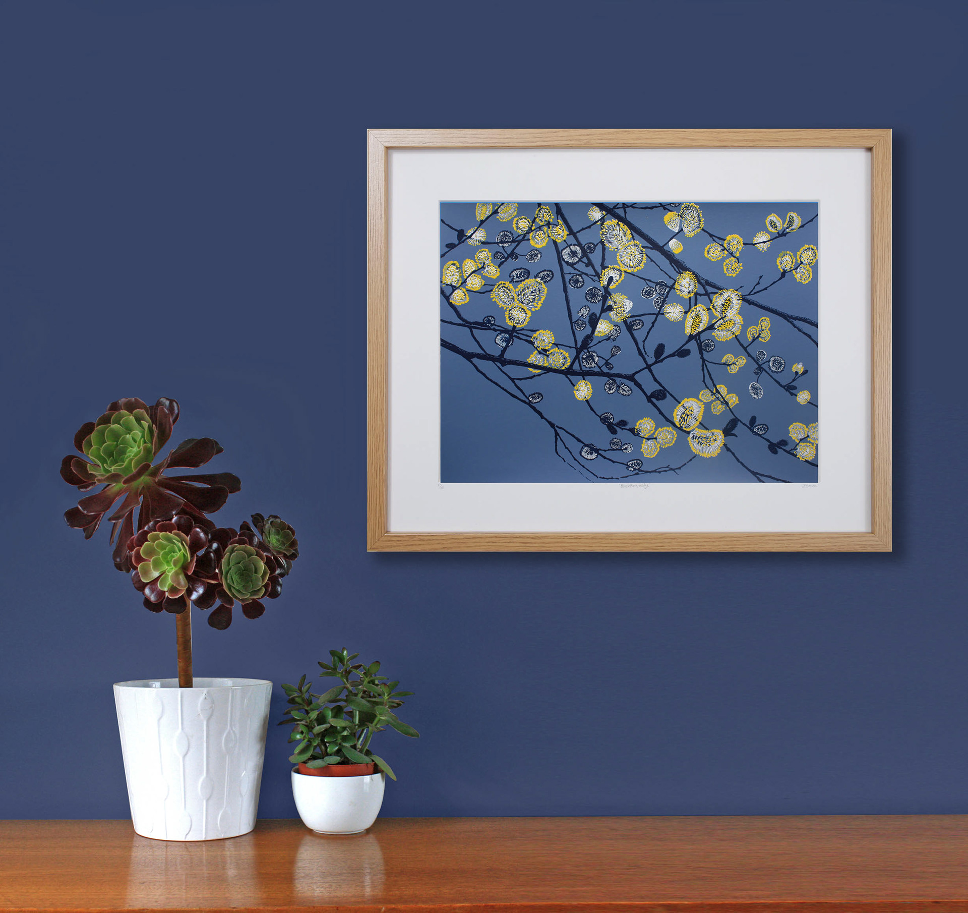 Pussy Willow Blossom, 3 layers, 30x40cm, limited edition of 50