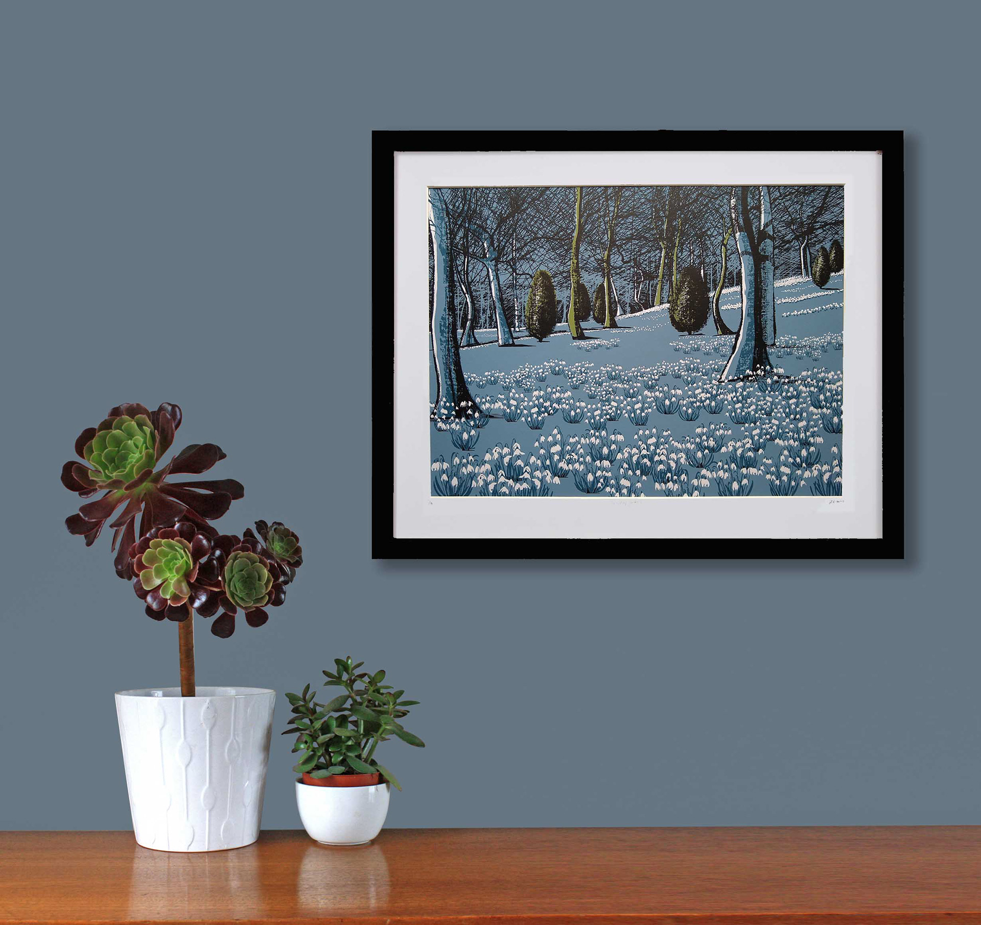 Snowdrop Gardens, 4 layers, 30x40cm, limited edition of 50