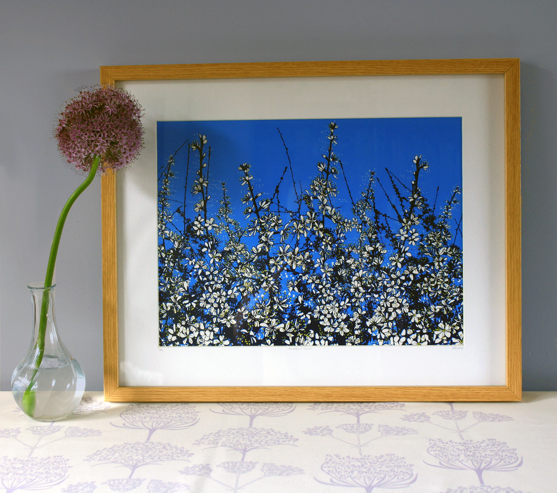 Blackthorn Blossom, 3 layers, 30x40cm, limited edition of 50