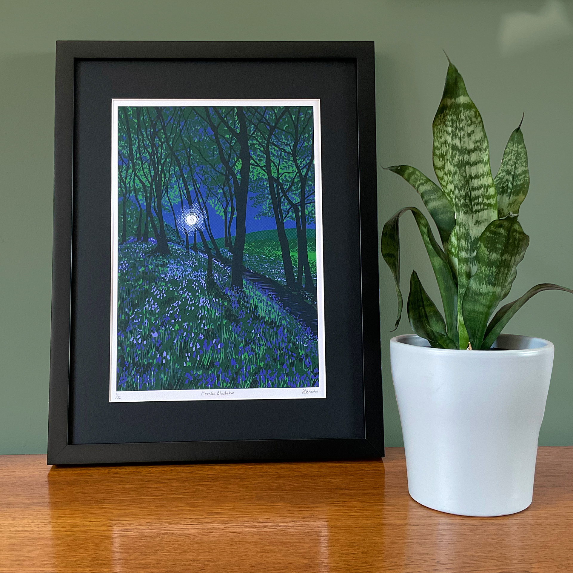 Moonlit Bluebells, 20x29cm, limited edition of 32