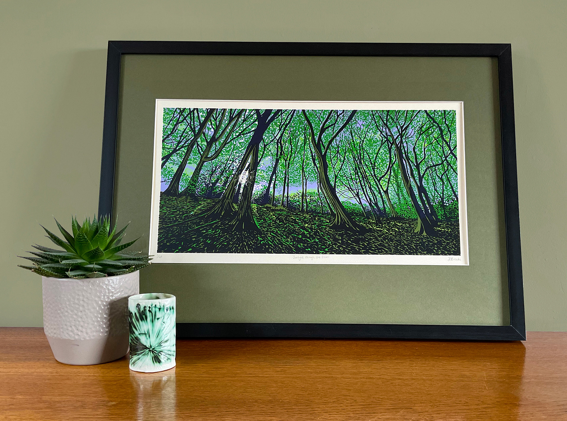 Sunlight through the trees, 45 x23cm, limited edition of 28