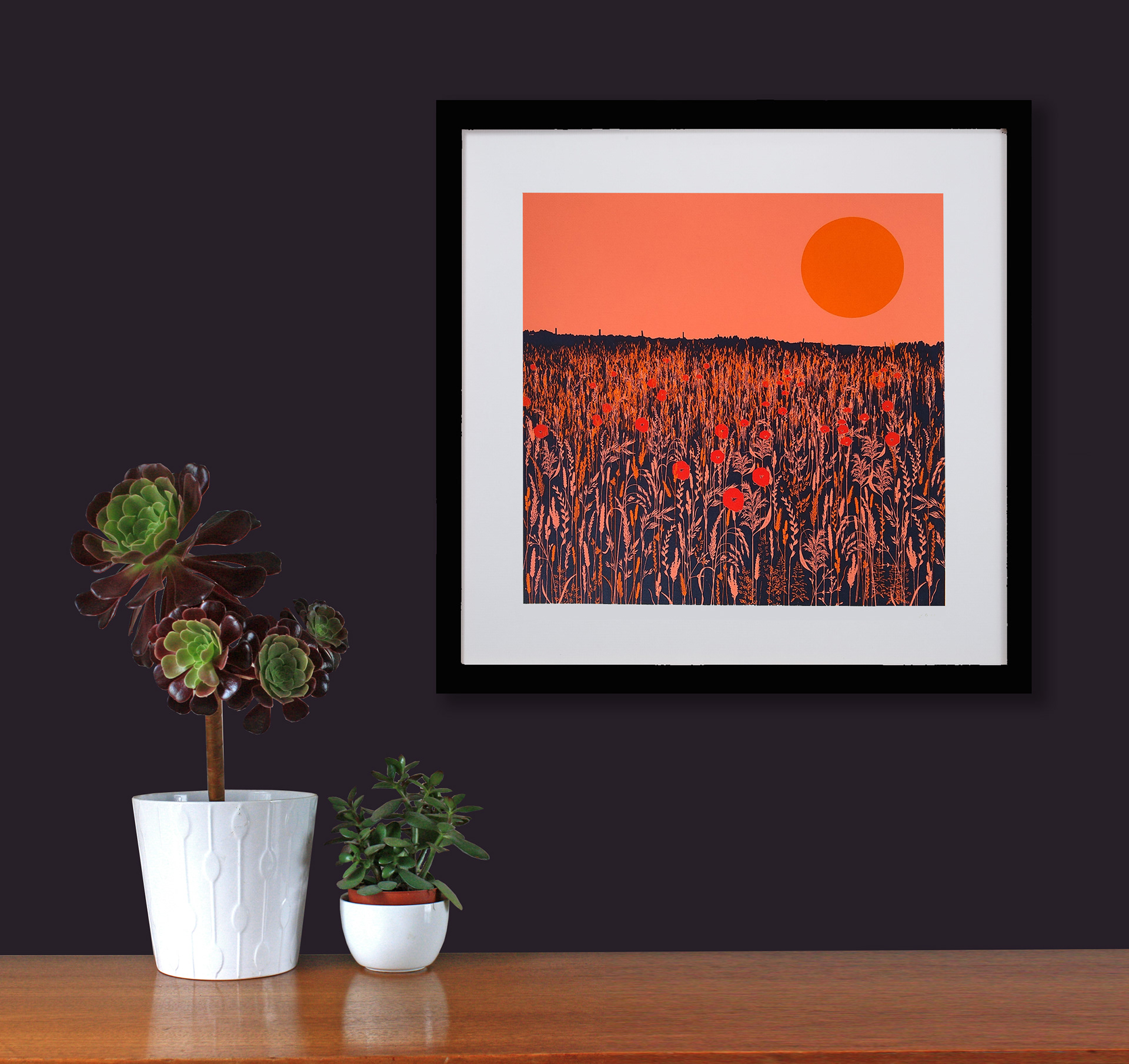 Sunset Poppies, 4 layers, 36x36cm, SOLD OUT