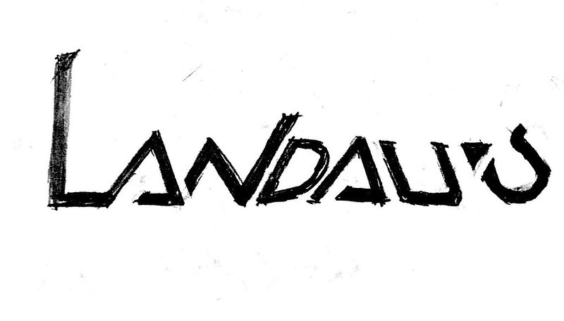 Fast pencil sketching of logo for "Landau's", proposed in 2020