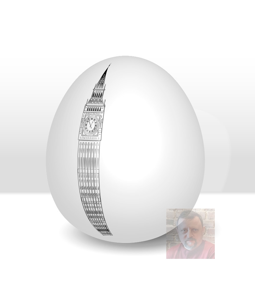 Egg with Big Ben stamped, vector