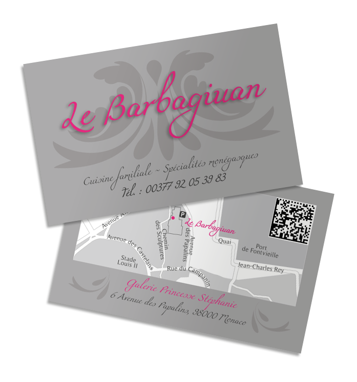 Création d'une carte de visite pour le restaurant.