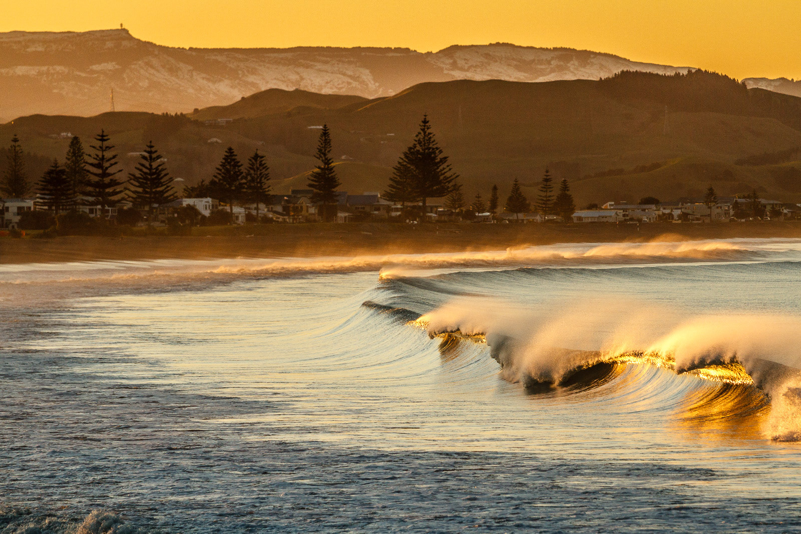 Golden Waves at Sunset