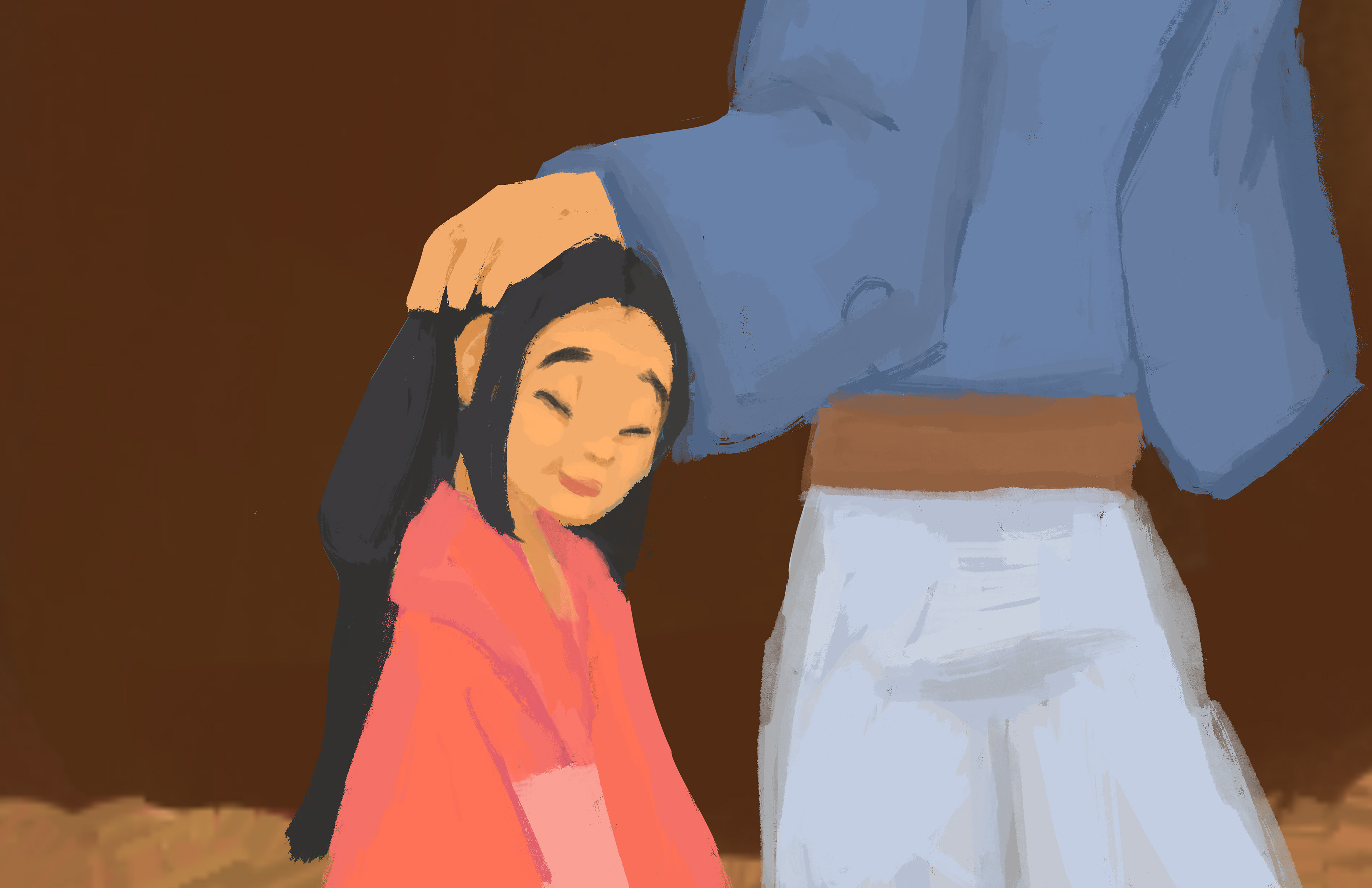 He smiled and returned her thanks.