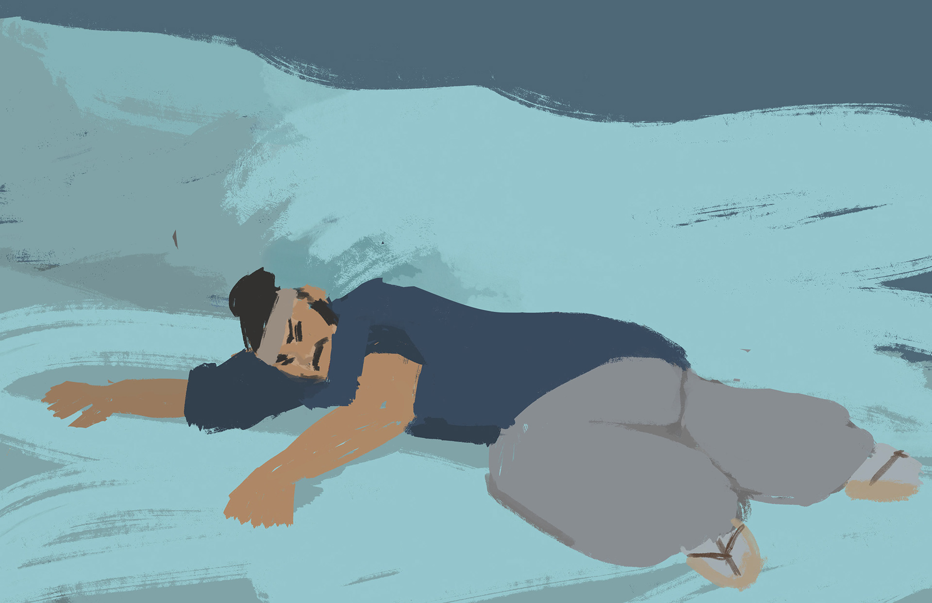 The carpenter was thrown to the ground and left unconscious.