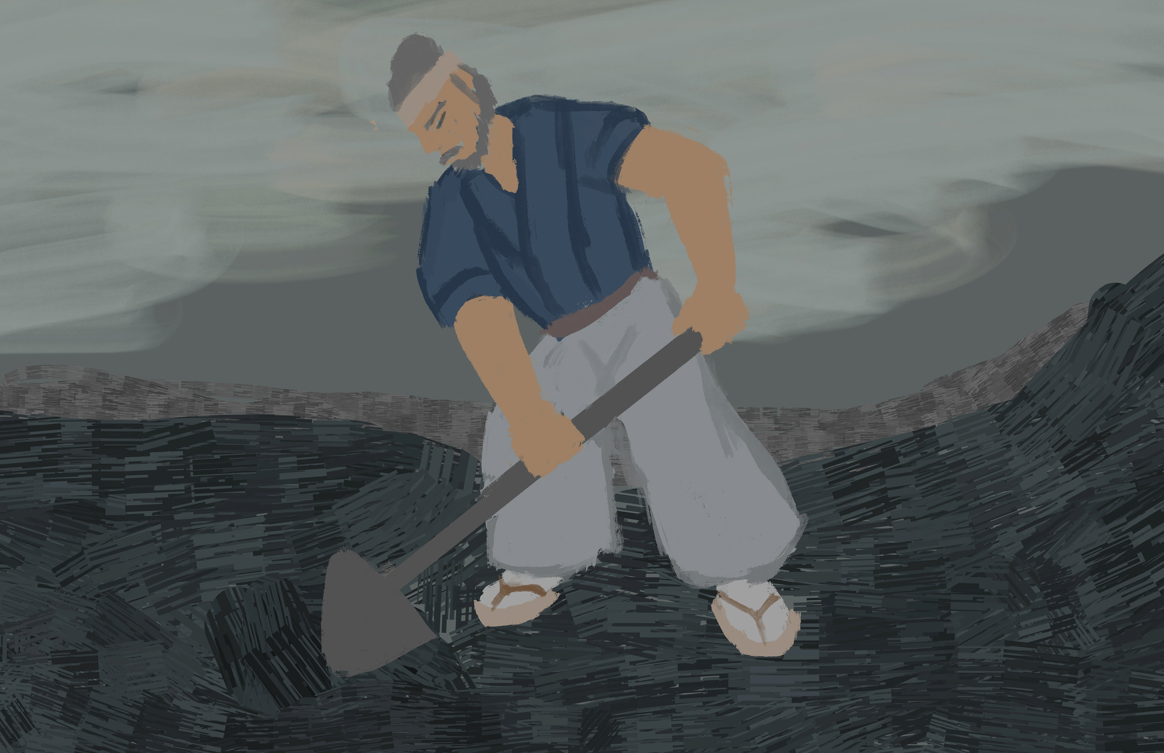 When the forest was gone, he did not stop. He spent the next twenty years digging into the mountain itself, carving away stone and earth. 