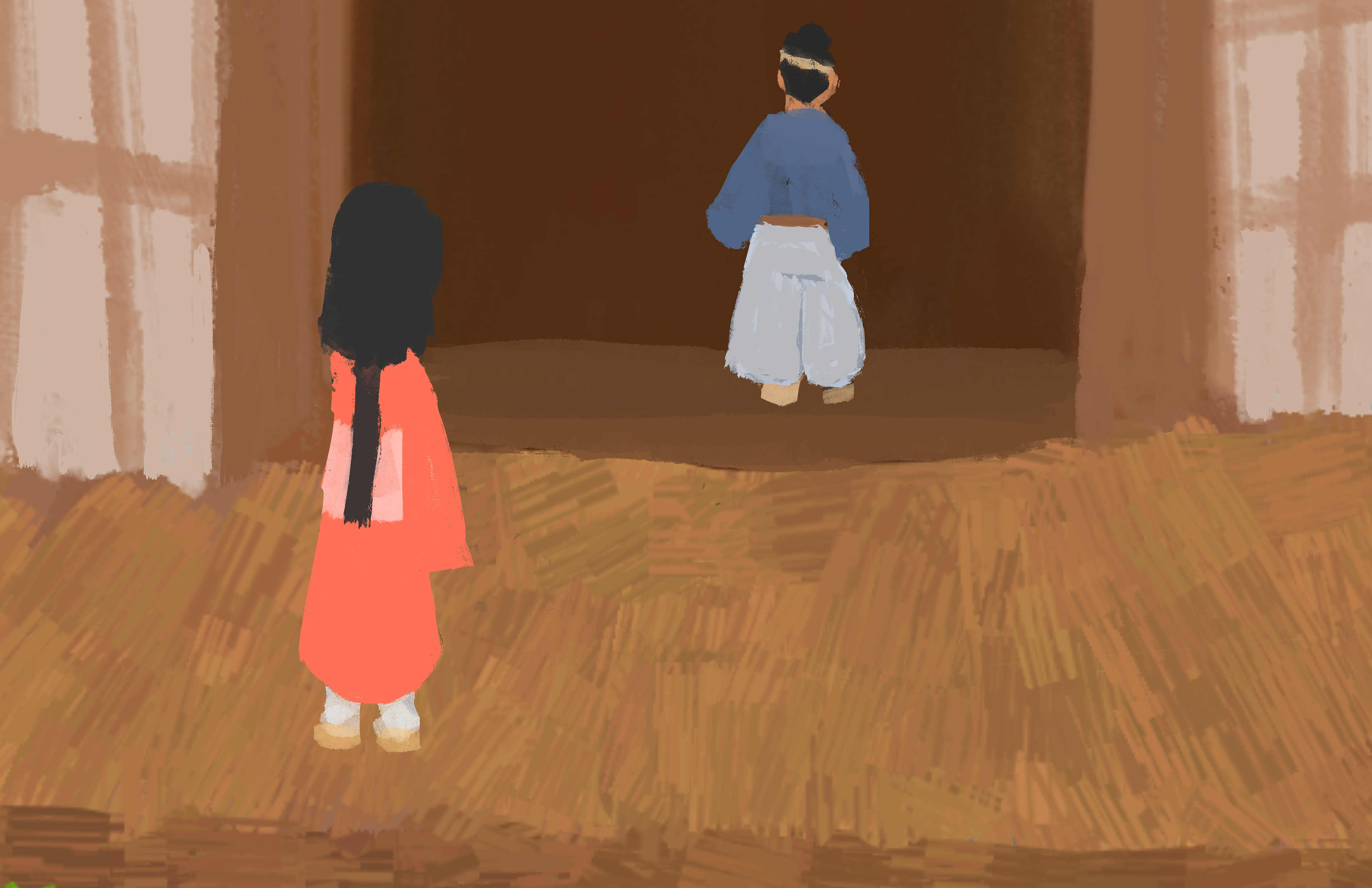 Then went back inside their home.