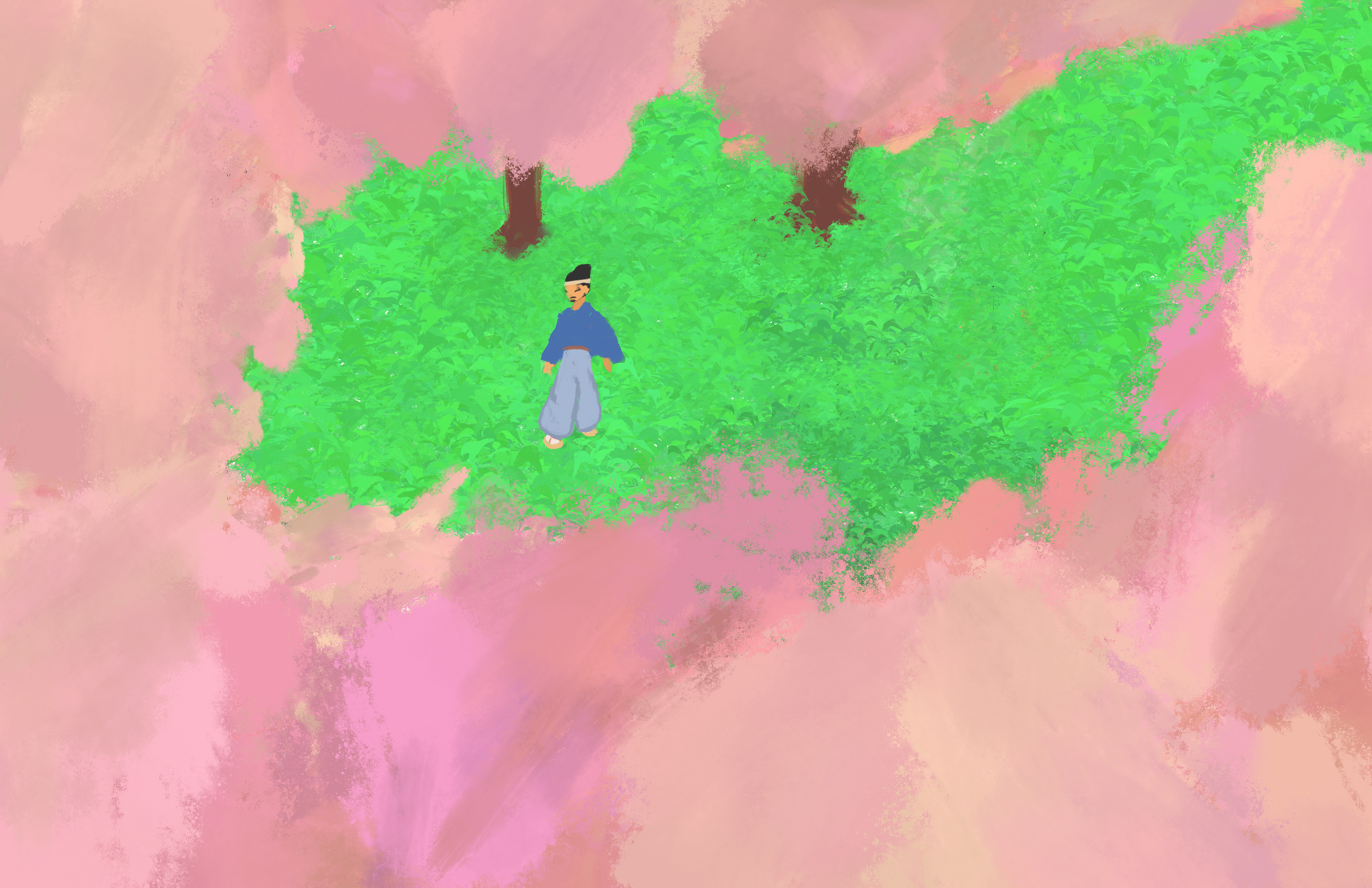 Receiving no answer, he followed the familiar path she often took and began tracking her through the woods.