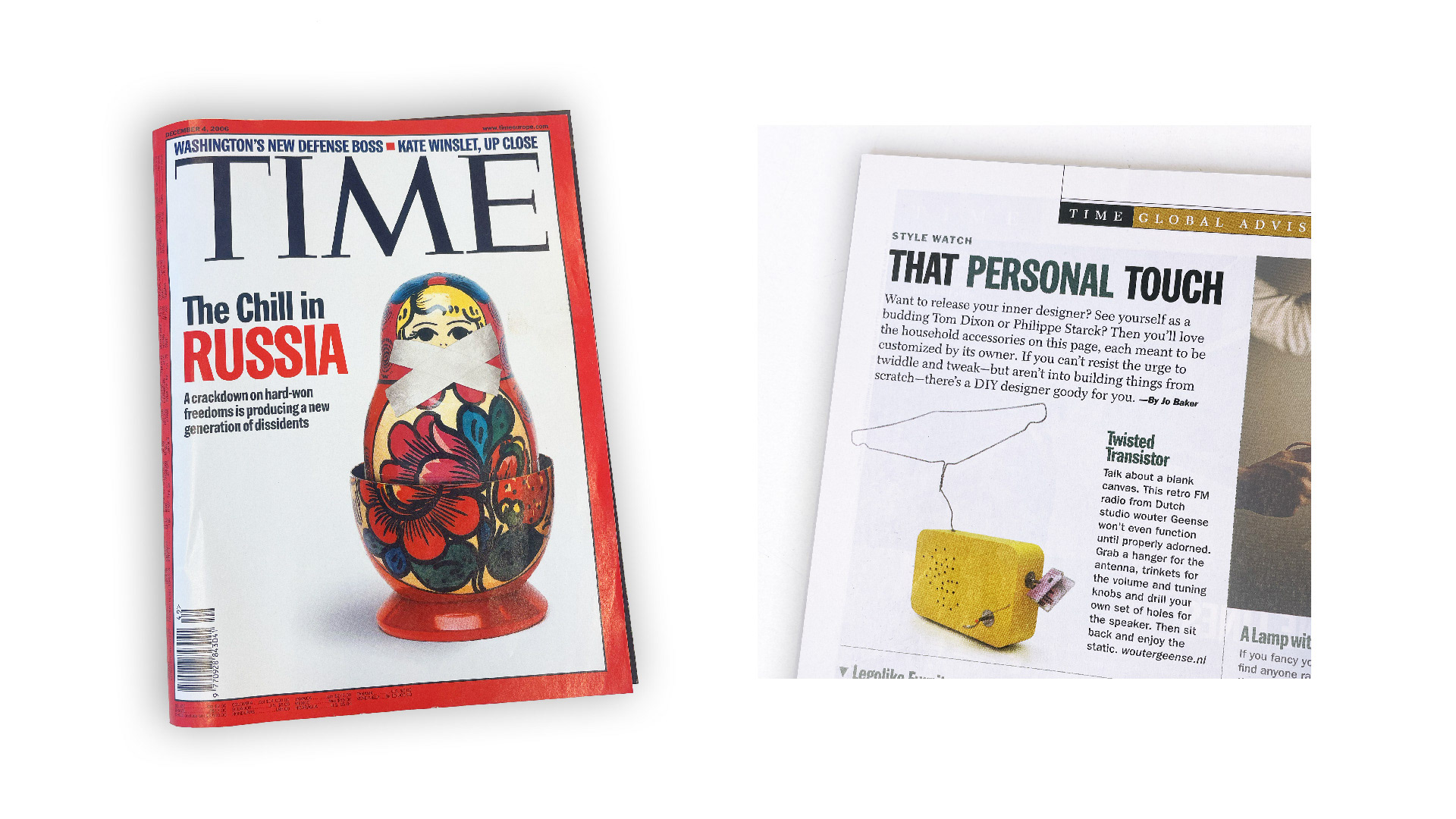 Article feature by Jo Baker in TIME Magazine’s Style Watch section on Tune ’n Radio’s conscious product design by Wouter Geense.