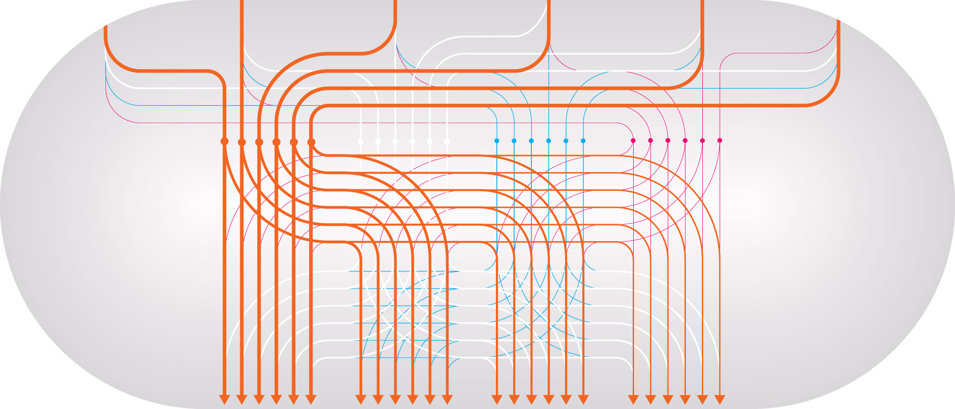 wouter geense interior design sofa carpets for Qblox Quantum Computing Delft headquarters quantum signal multiplexing theme illustration  |  2023.