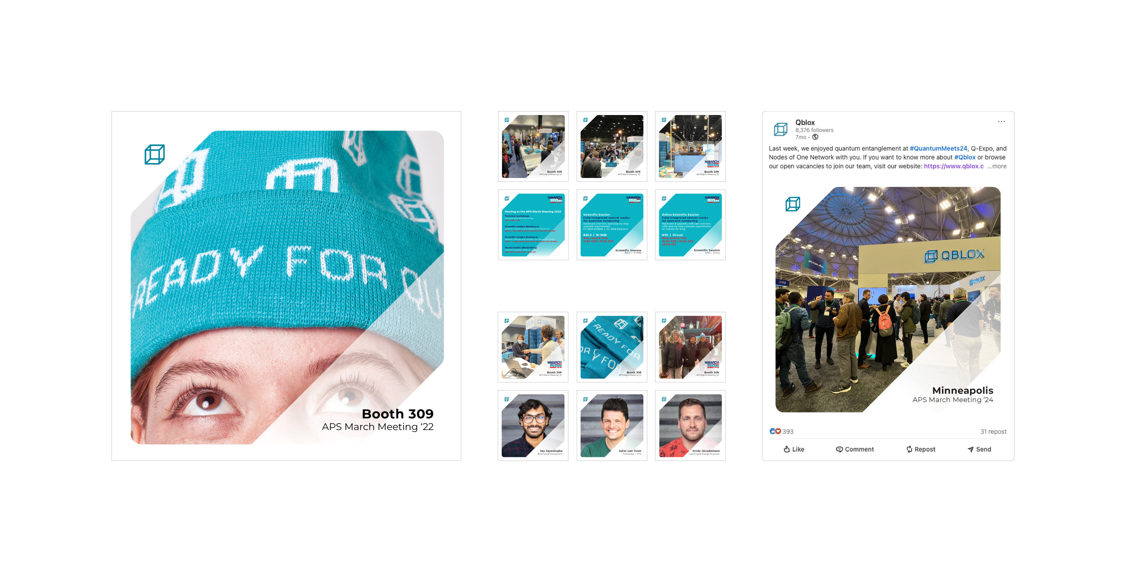Social media marketing content strategy and Digital Design formats, design and brand identity by Wouter Geense for Qblox.