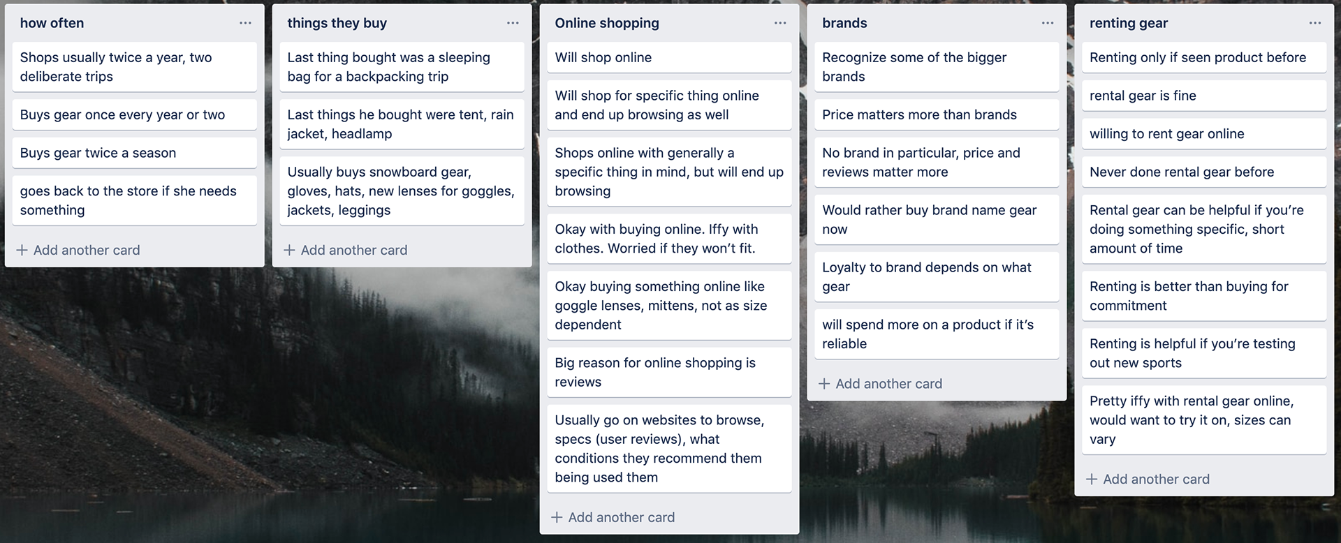I synthesized their answers, which helped me get a general idea about what people are looking for in their online shopping experiences.