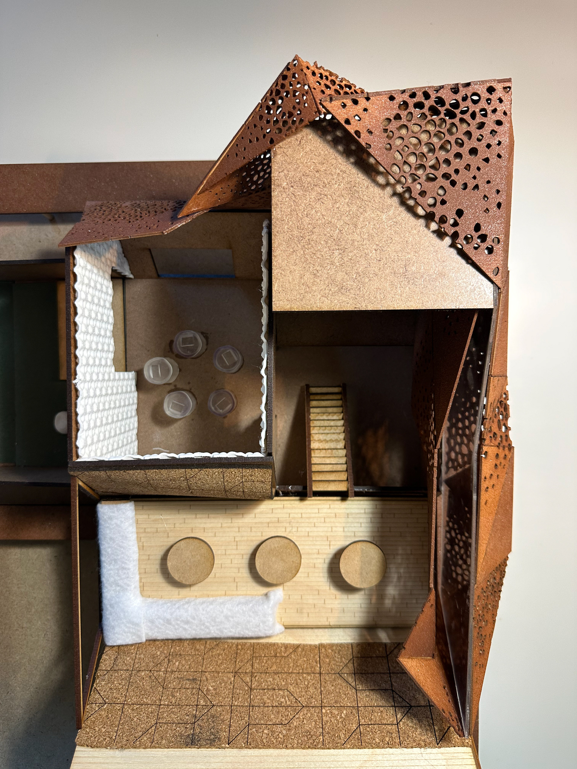 Scaled model 1:40, bio-lab and library