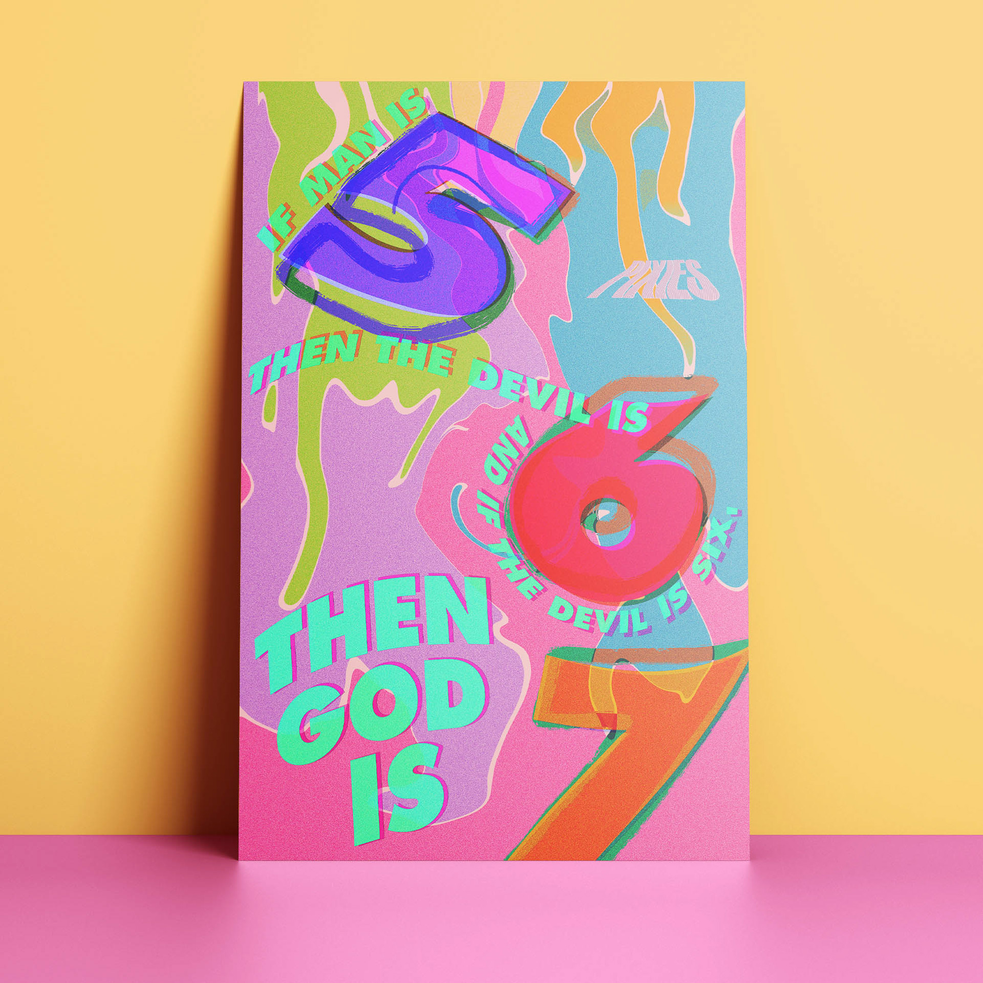 Poster Art Print for Pixies' 1989 track "Monkey Gone to Heaven."