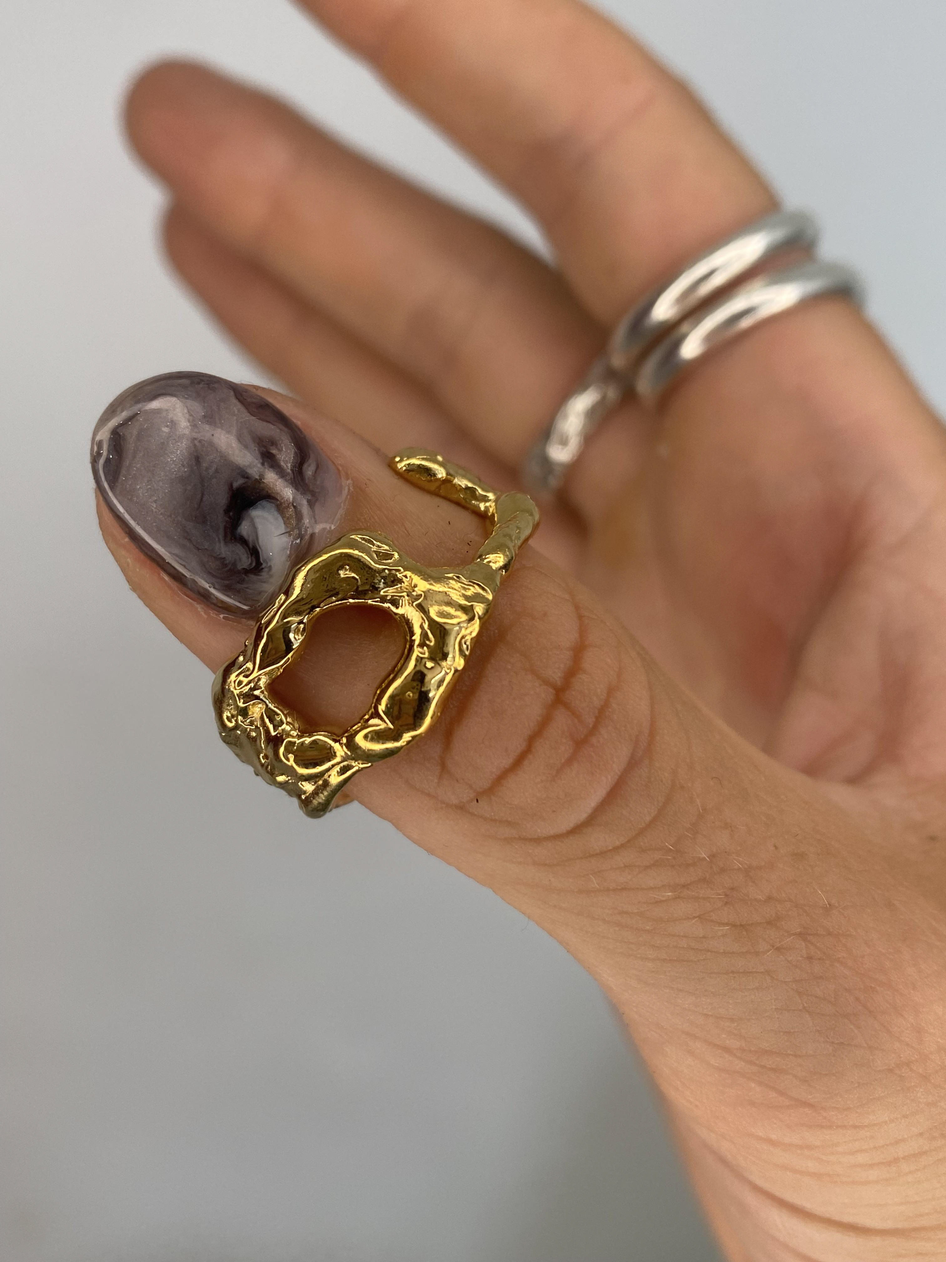Masque Ring (Silver with 18ct yellow gold plating)