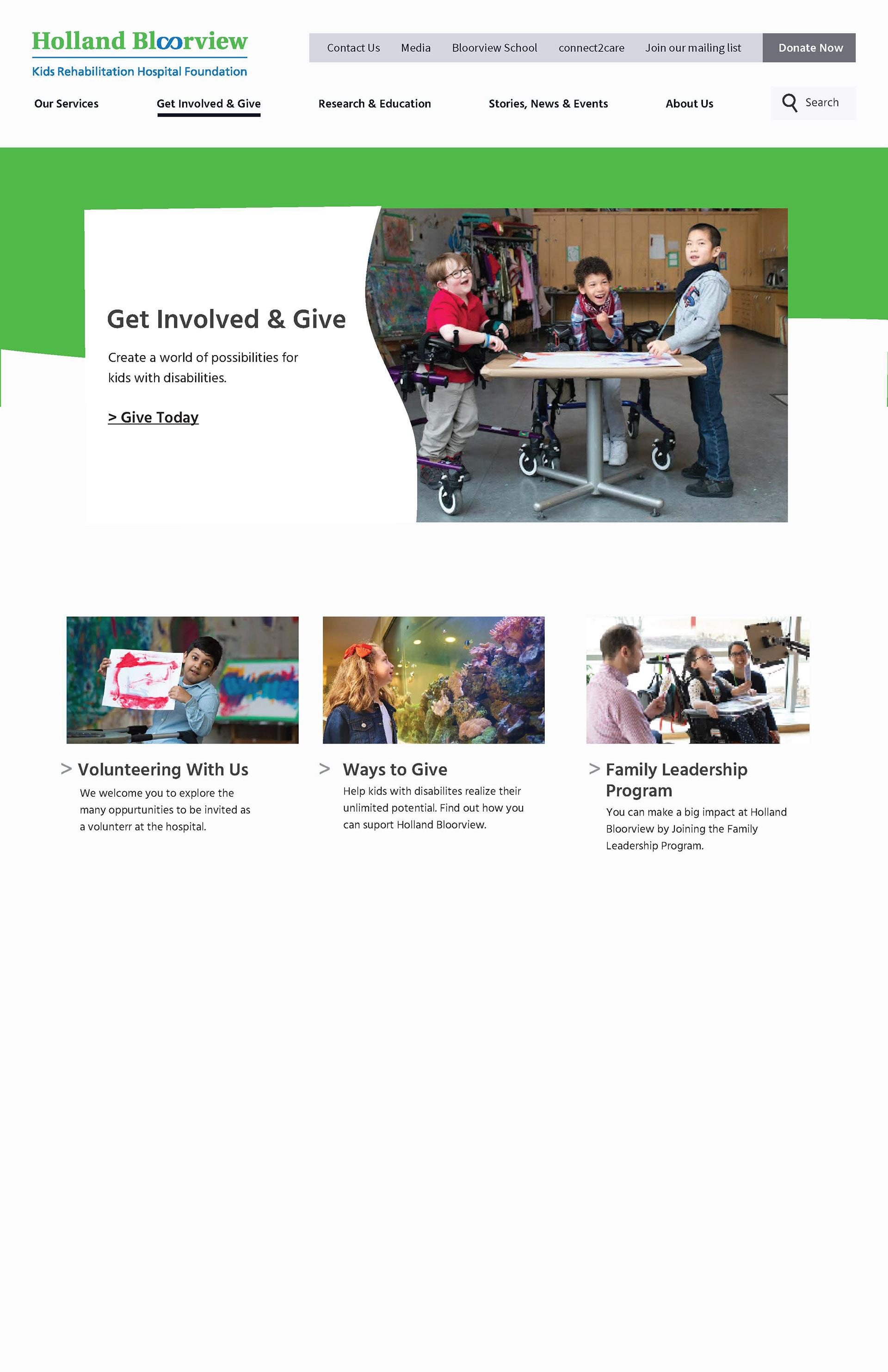 Get Involved & Give Page Image Refresh Mockup